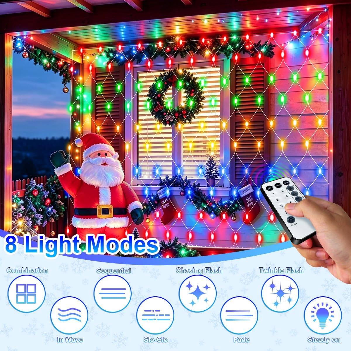 Festive Living Solar 200 LED Multicolor Net Lights 9.8' x 6.6' - photo 2