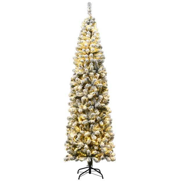 7.5ft Pre‑Lit Pencil Snow‑Flocked Christmas Tree - photo 5