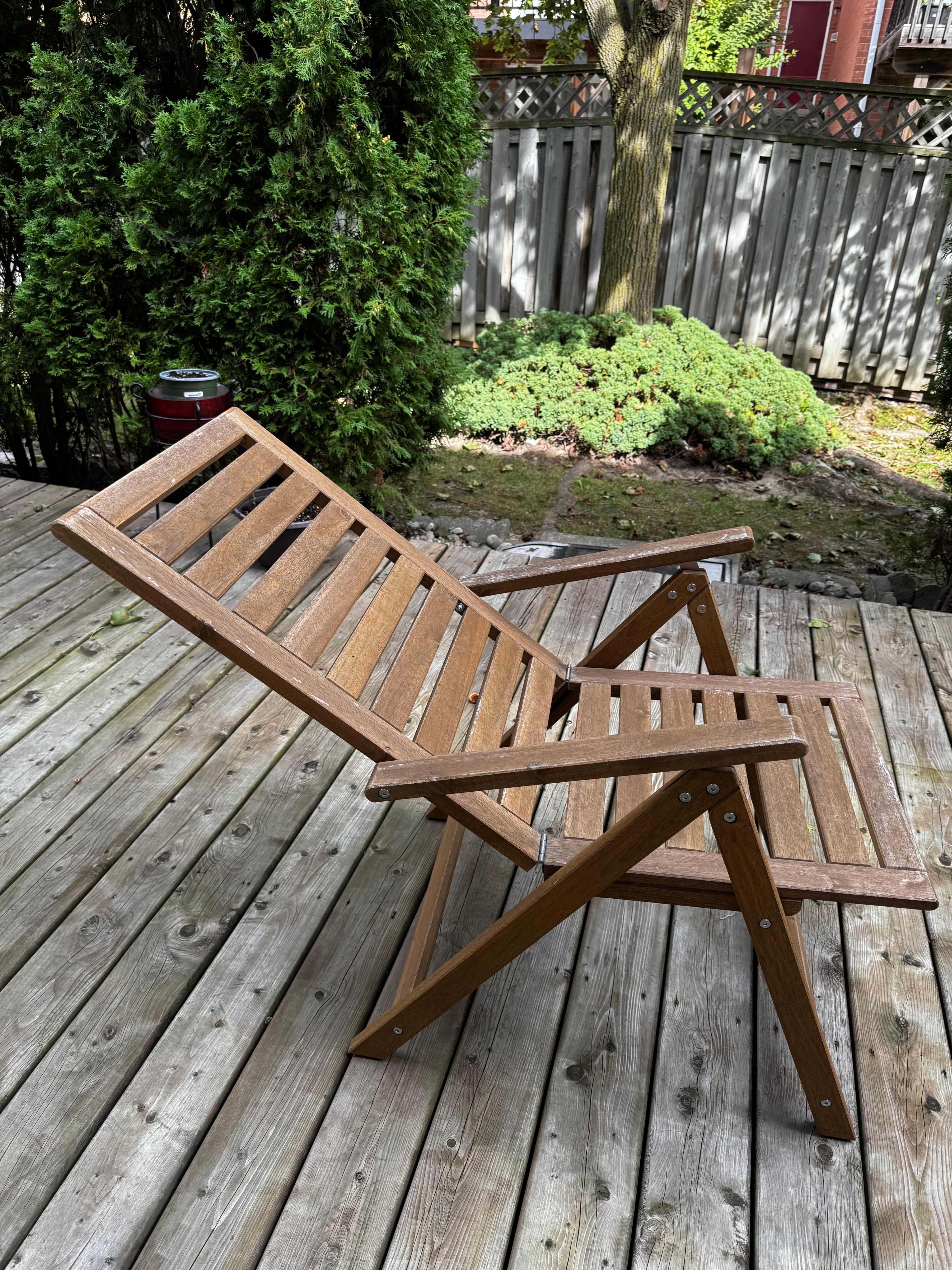 Pair of IKEA NÄMMARÖ Outdoor Folding Chairs - Solid Acacia - photo 3