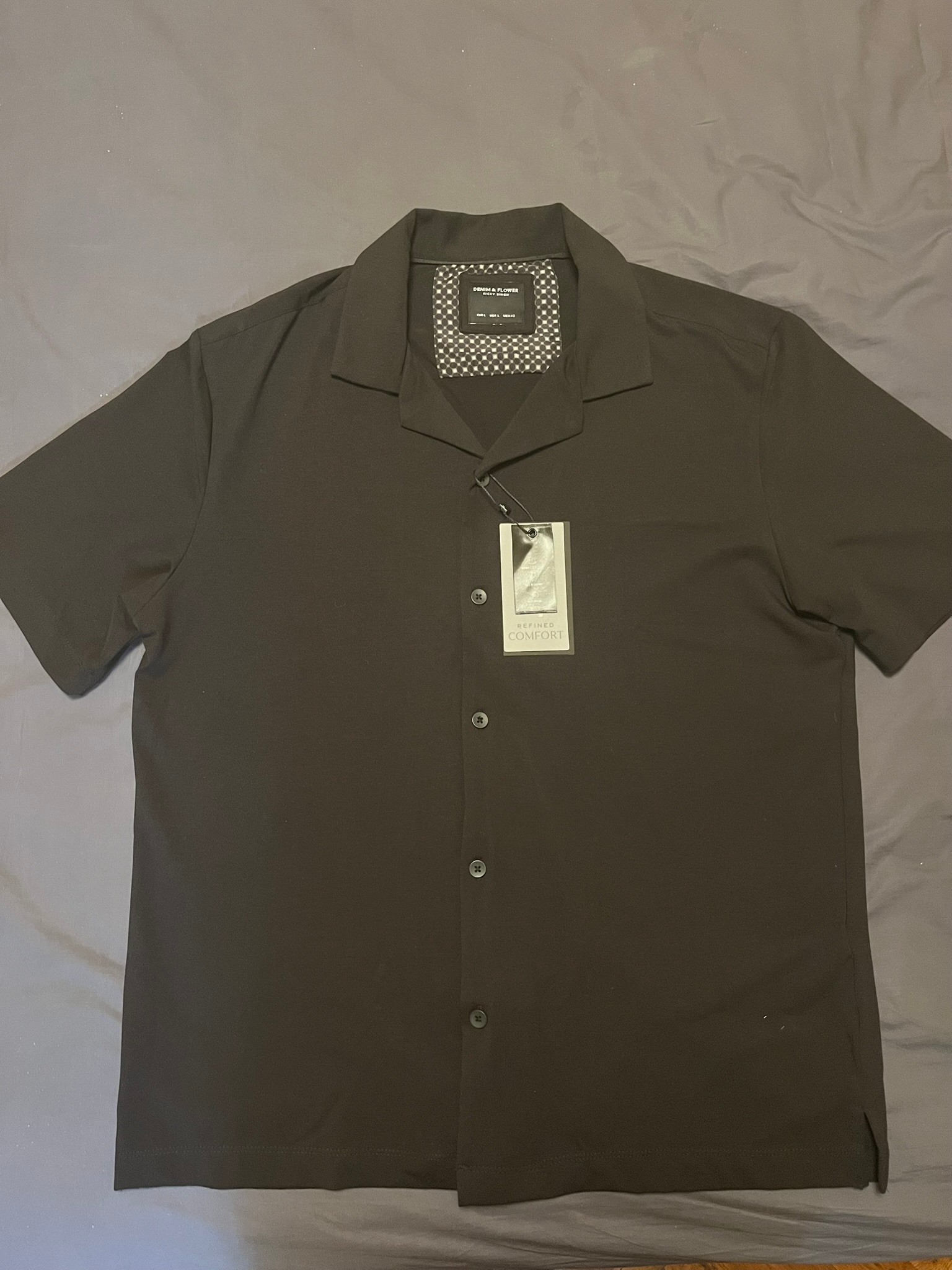Denim & Flower Collar Shirt - Men's (Never Worn)