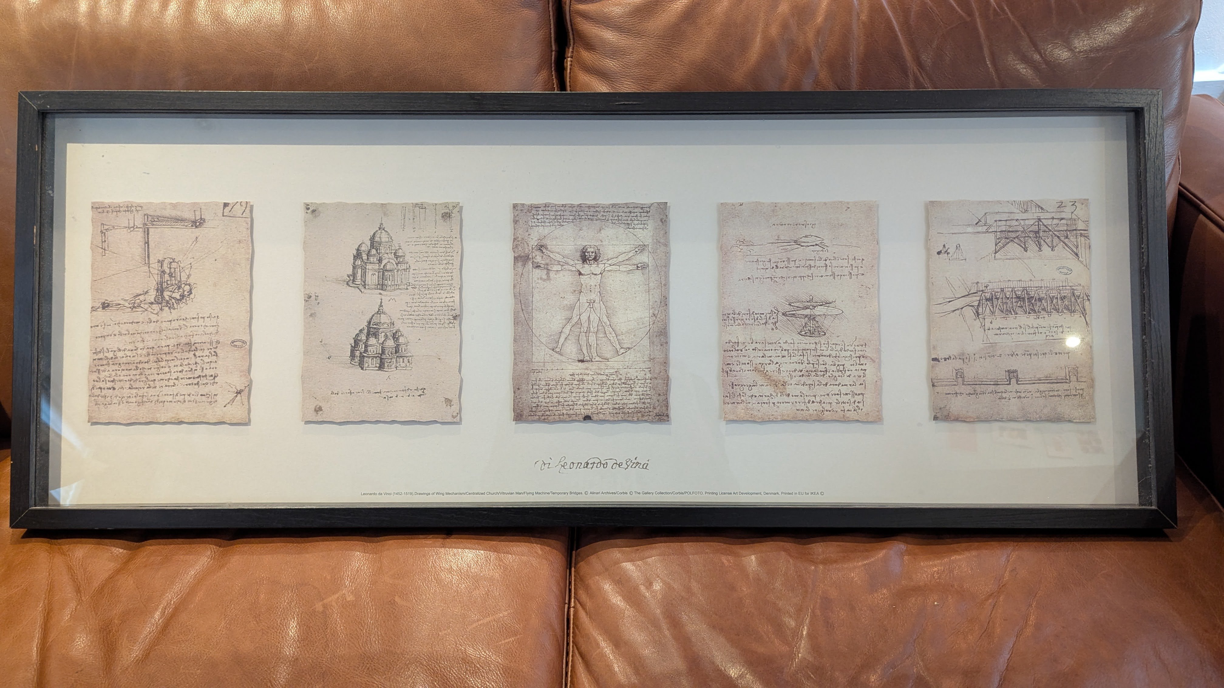 Vintage Ikea Leonardo da Vinci wall hanging