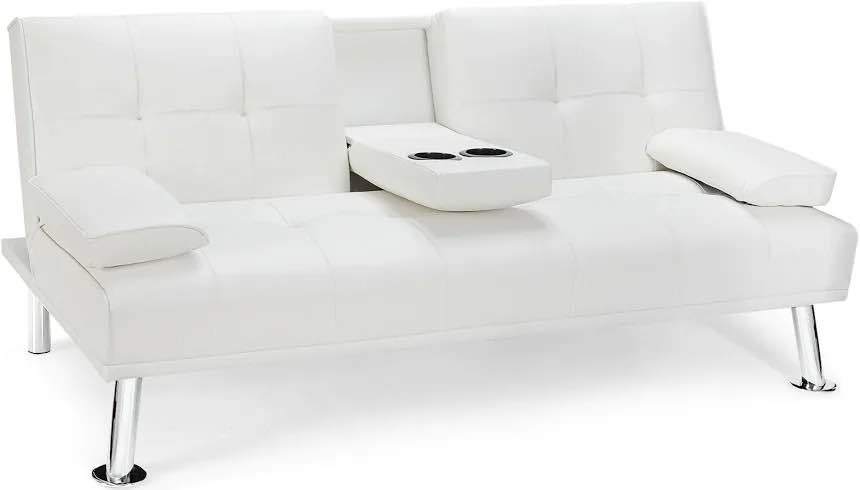 BNIB White Convertible Folding Futon Sofa Bed - photo 3