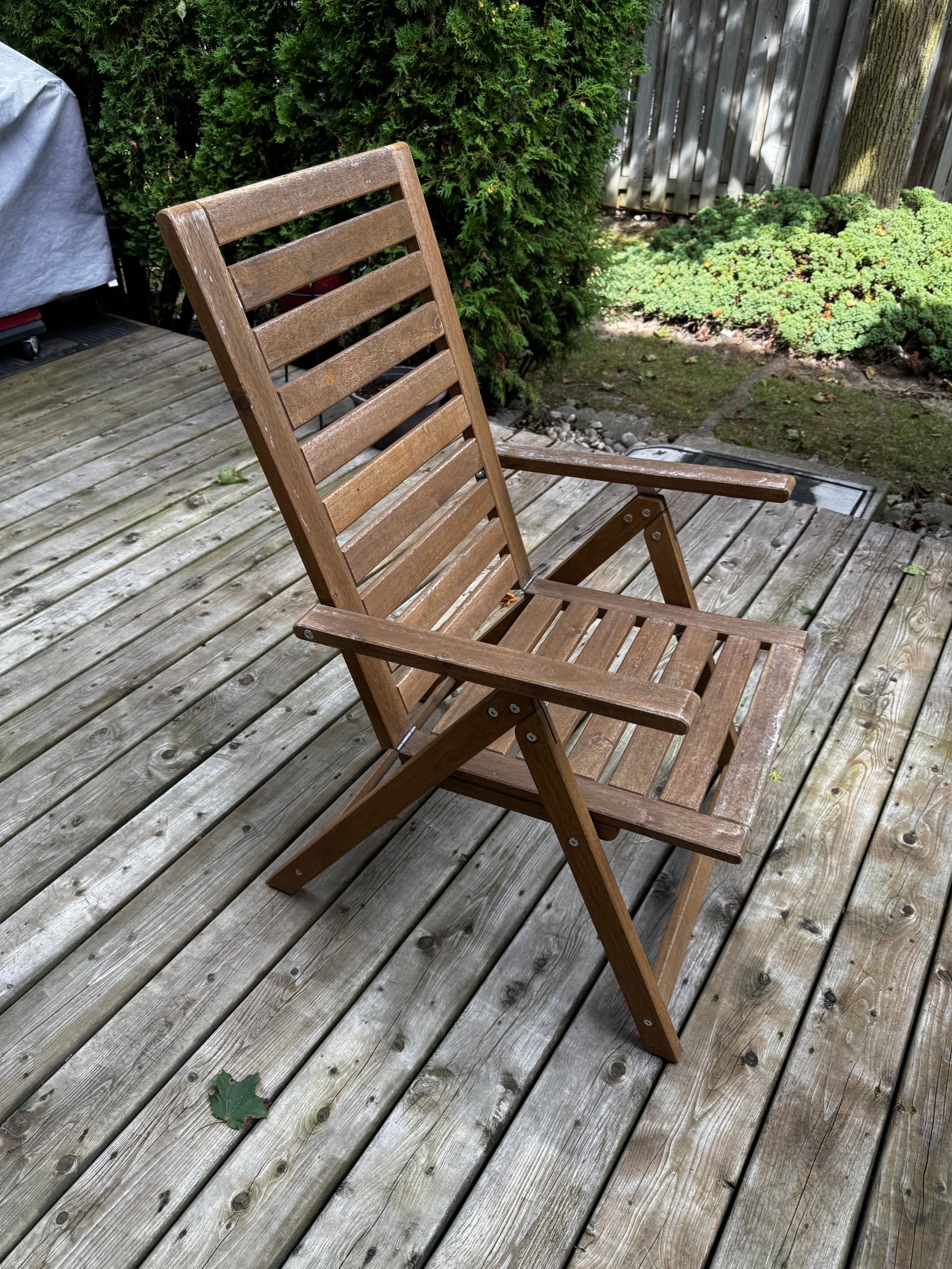 Pair of IKEA NÄMMARÖ Outdoor Folding Chairs - Solid Acacia - photo 2