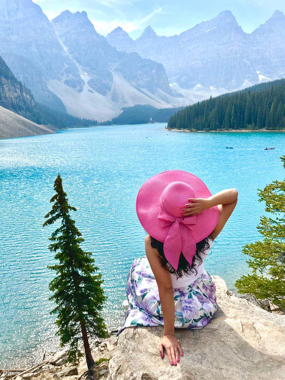 Pink Wide-Brimmed Sun Hat with Bow - photo 2