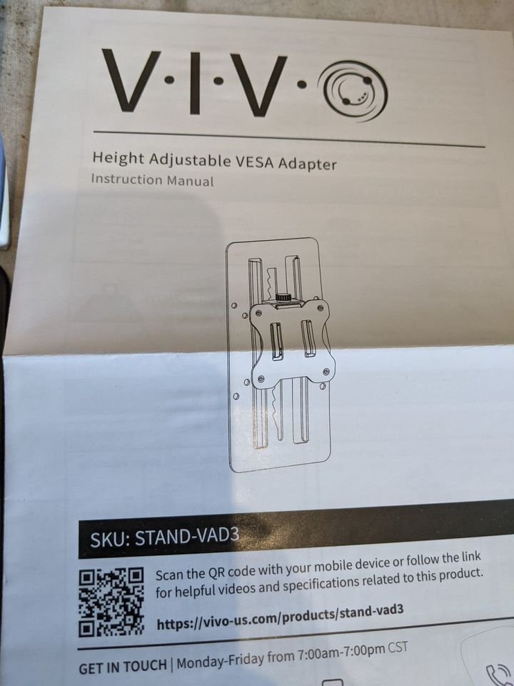 Monitor adapter VESA, VIVO Height Adjustable, 13 to 27 inch - photo 5