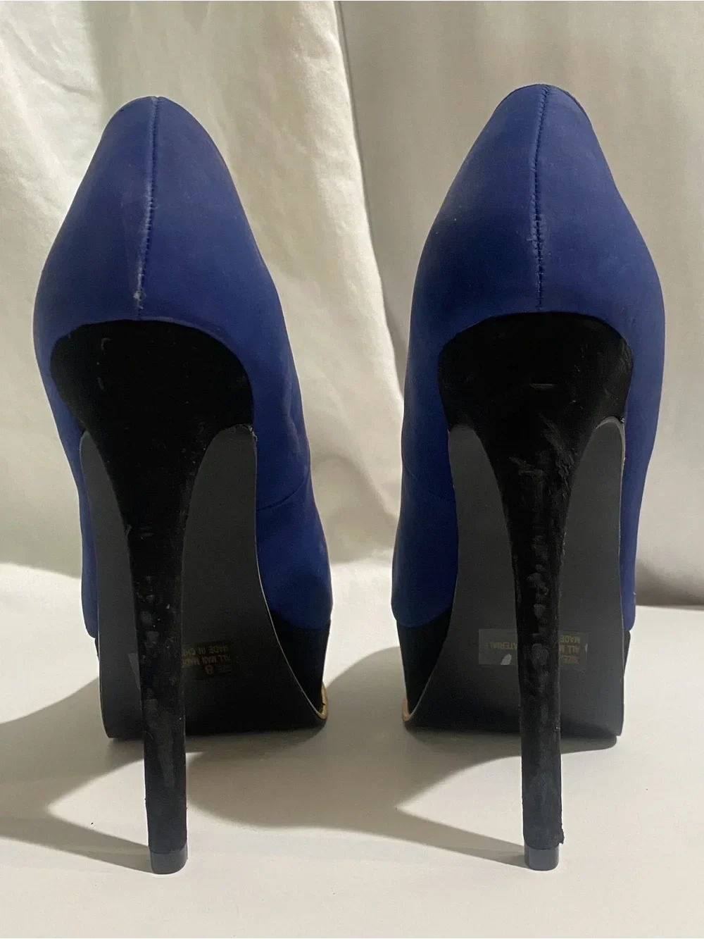Qupid Women's 8 Royal Blue Leopard Print Pumps Platform Heels - photo 2