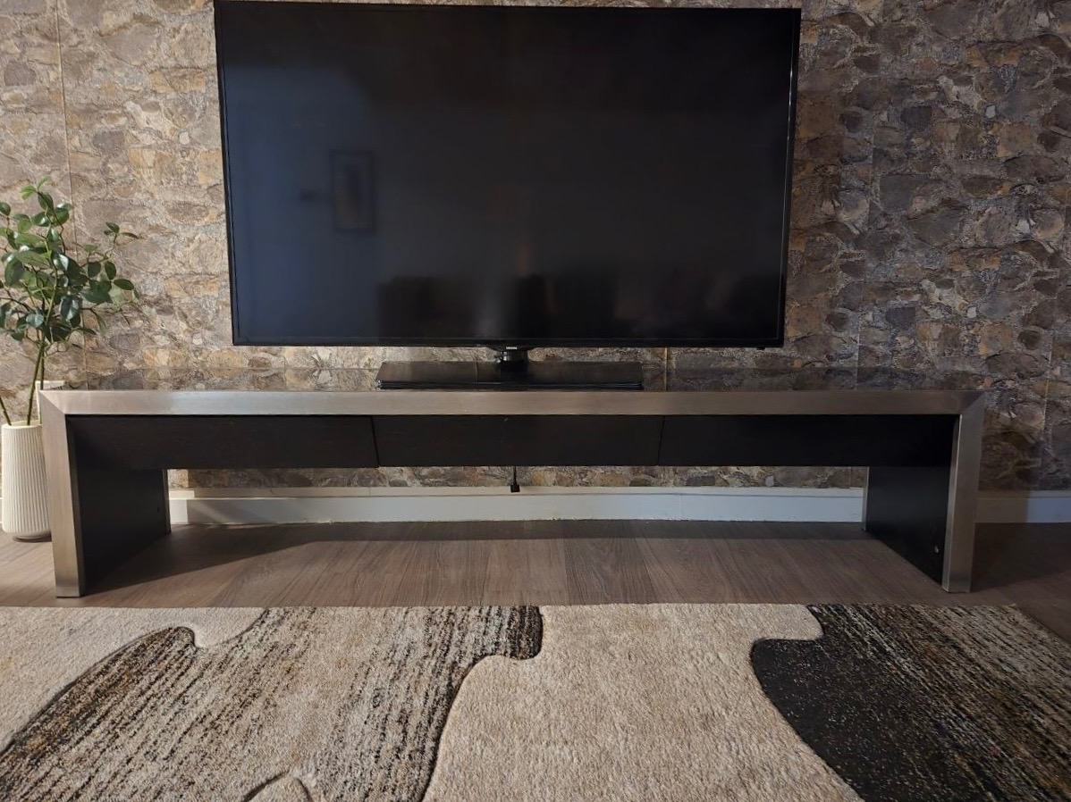 Modern Media Console with Glass Top
