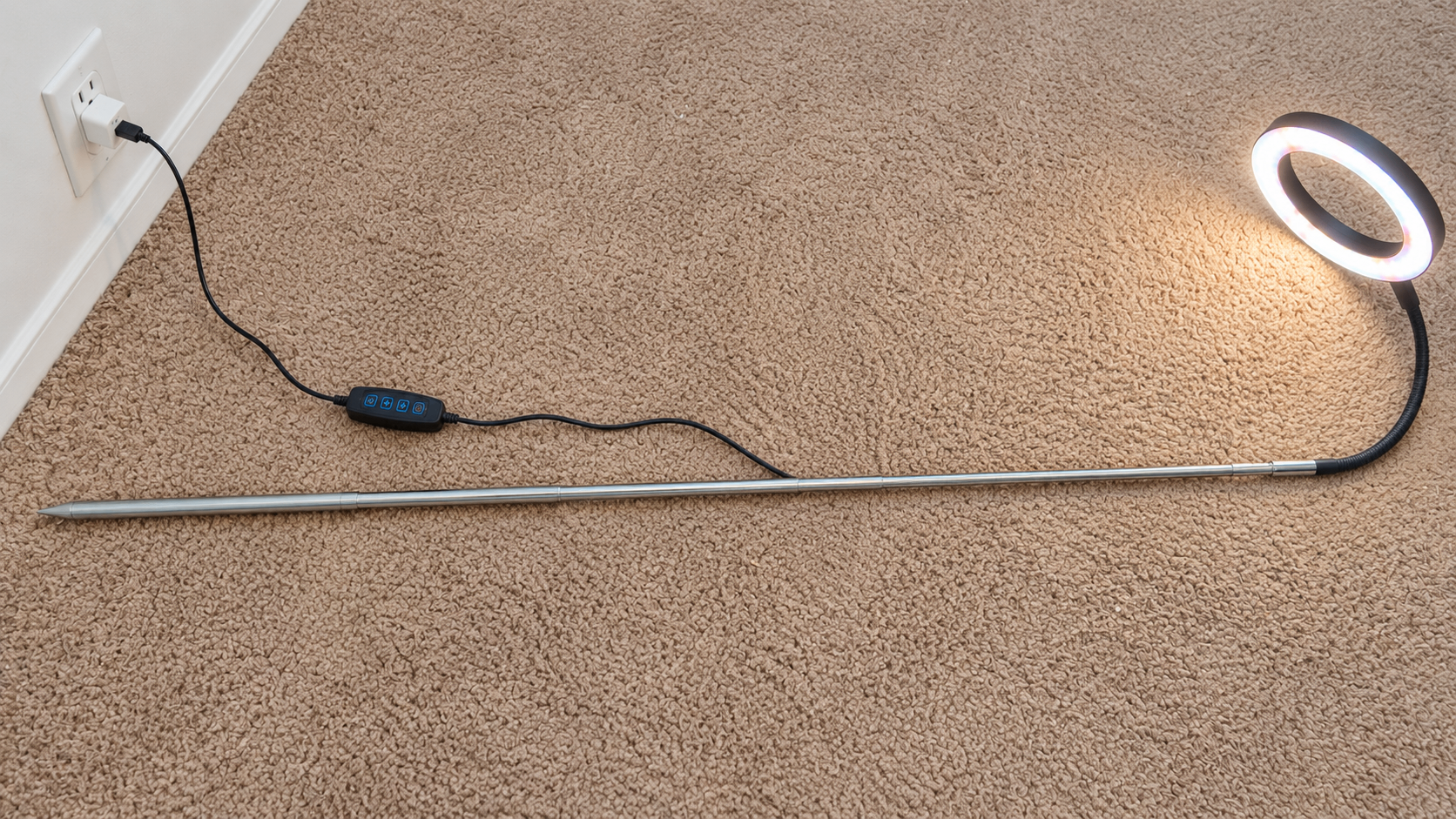 LED Halo Plant Grow Light w/ Telescoping Stake & Timer Control - photo 4