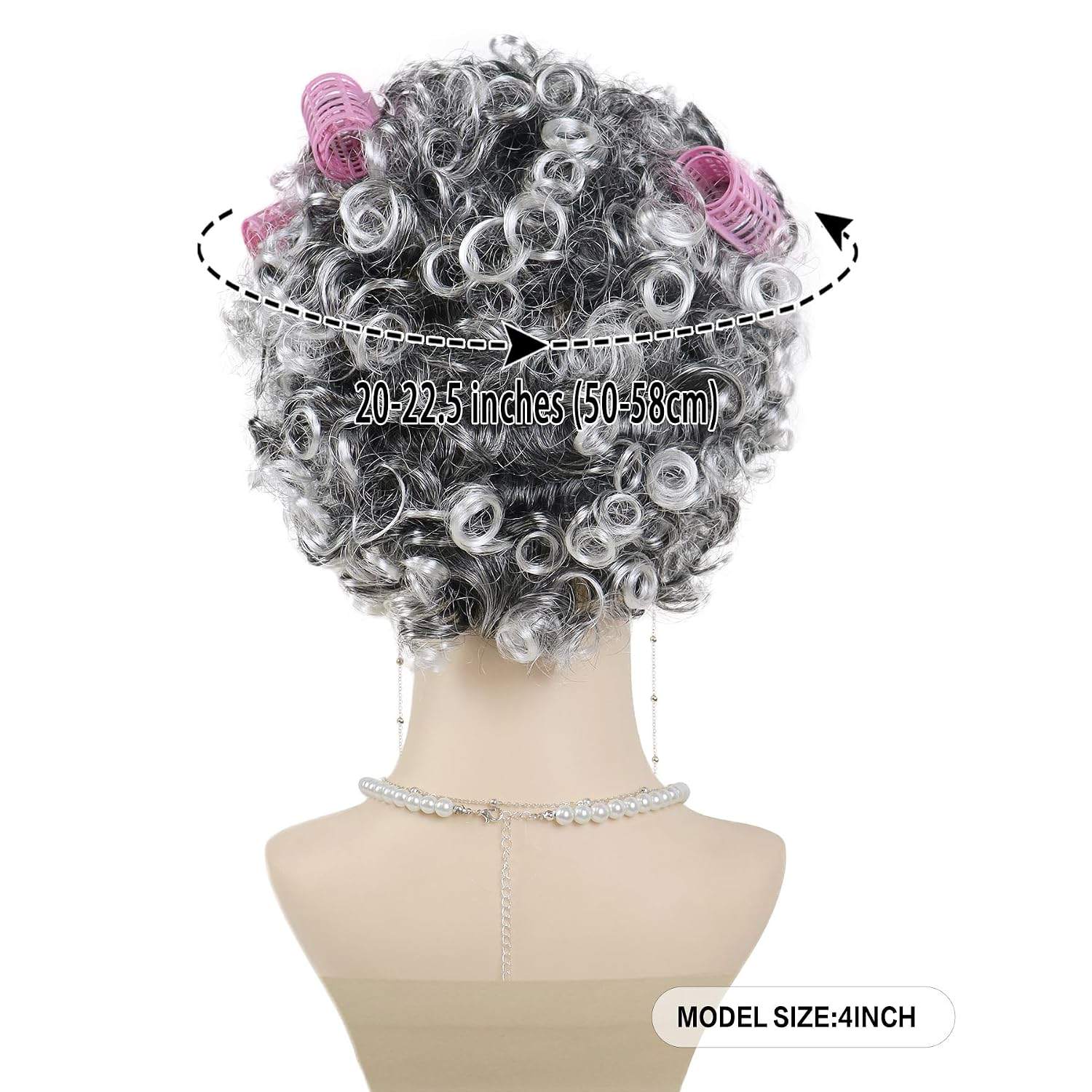 NEW~ Gray Curly Old Lady Granny Wig Costume for Women - photo 2
