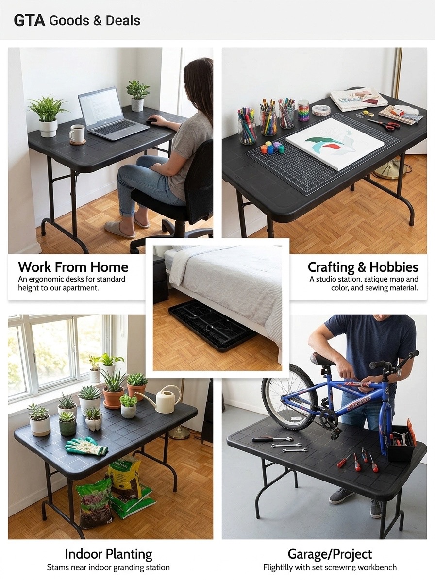 Folding Serving Utility Table