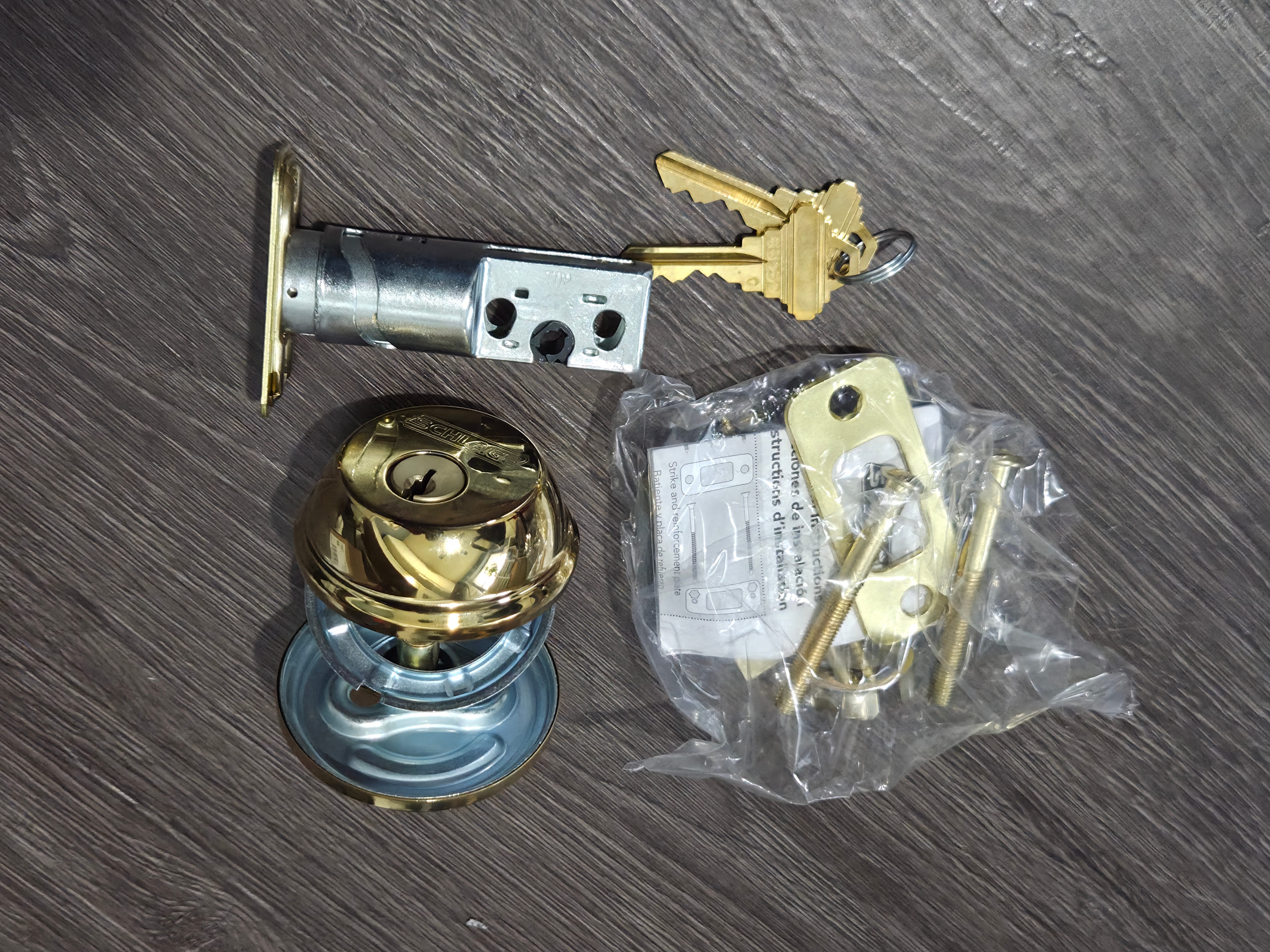 Brand New Schlage Single Cylinder Deadbolt – Bright Brass