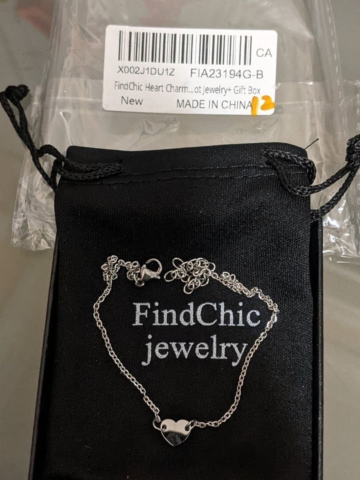 FindChic Personalized Cute Heart Charm Bracelets, letter B, New - photo 3