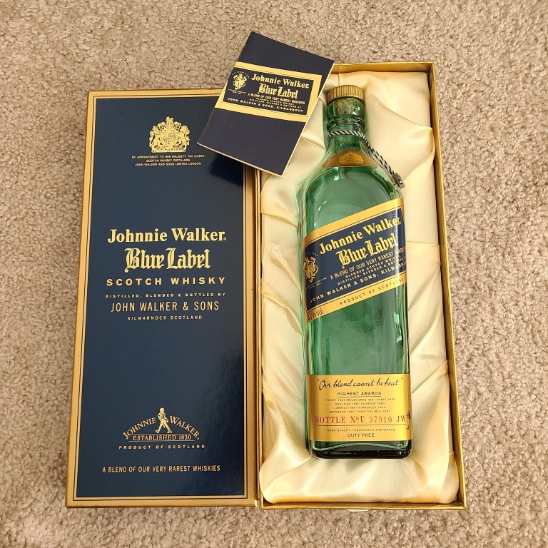Johnnie Walker Blue Label Scotch Whisky Empty Bottle