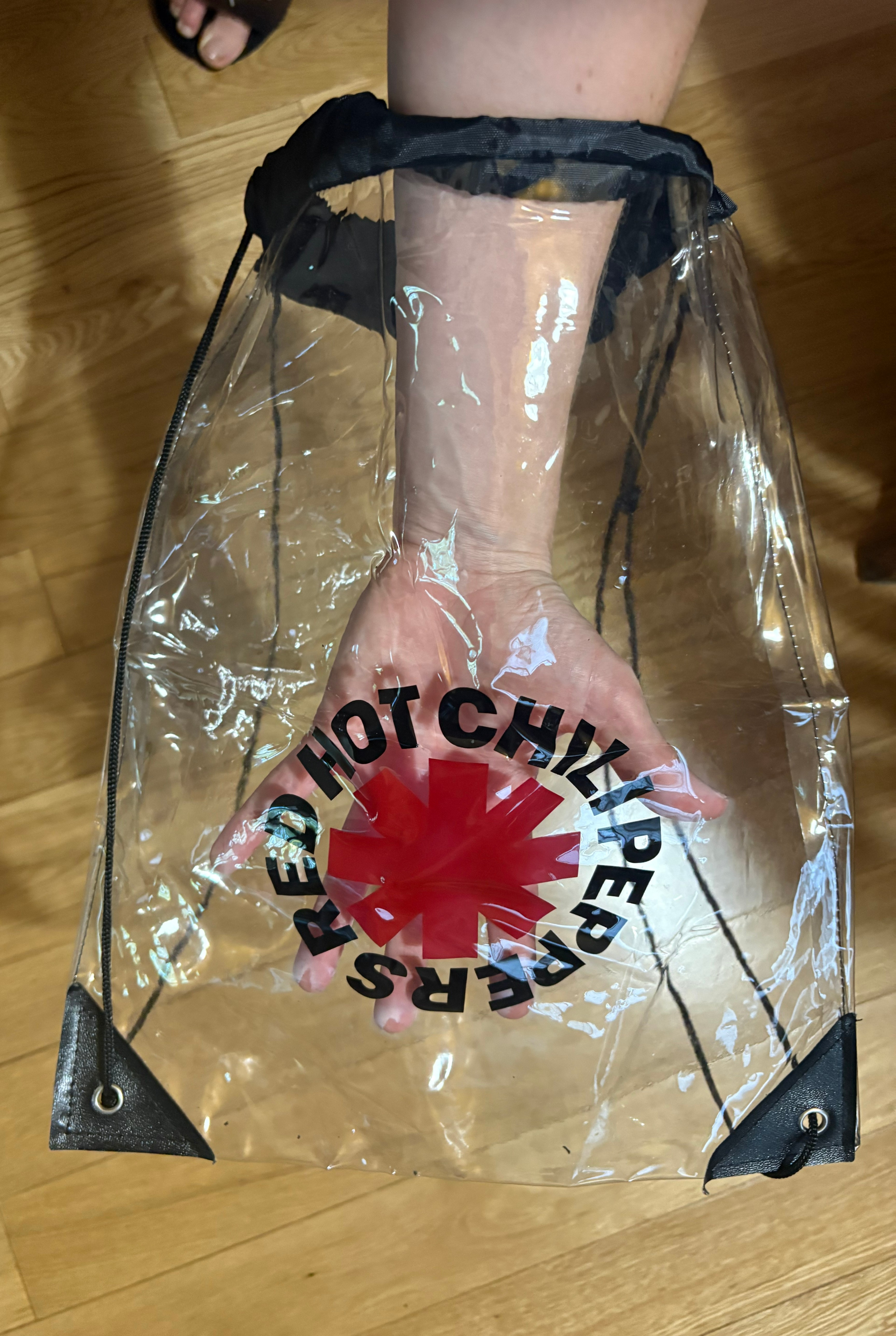 Red Hot Chili Peppers logo clear plastic cinch bag sackpack - photo 3
