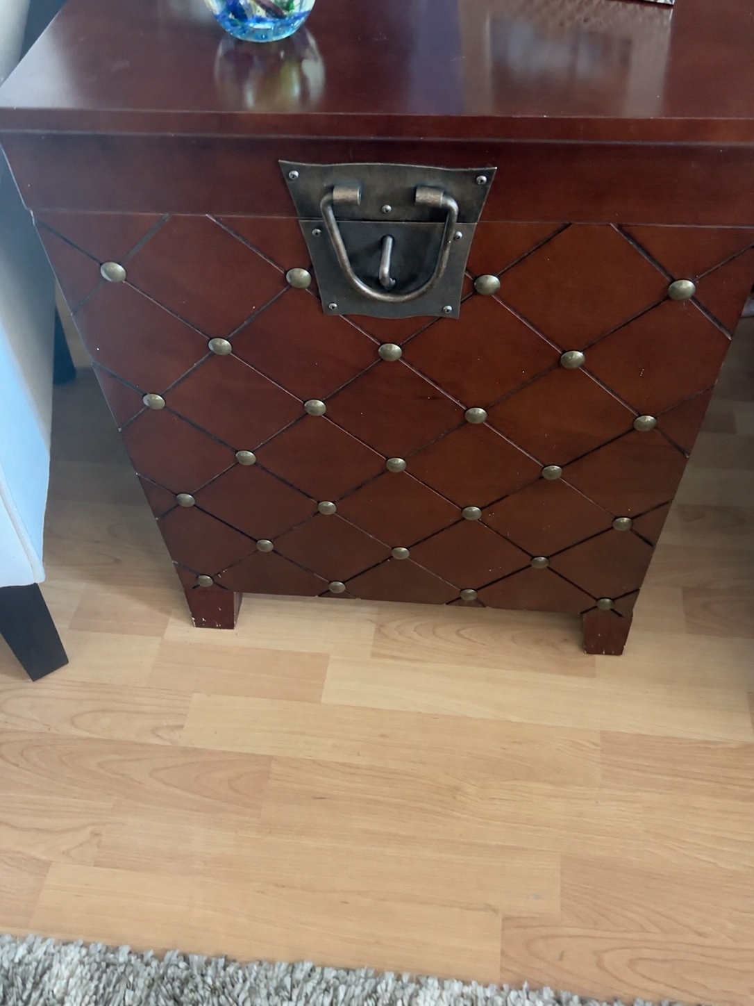 Vintage Inspired Studded Trunk End Table