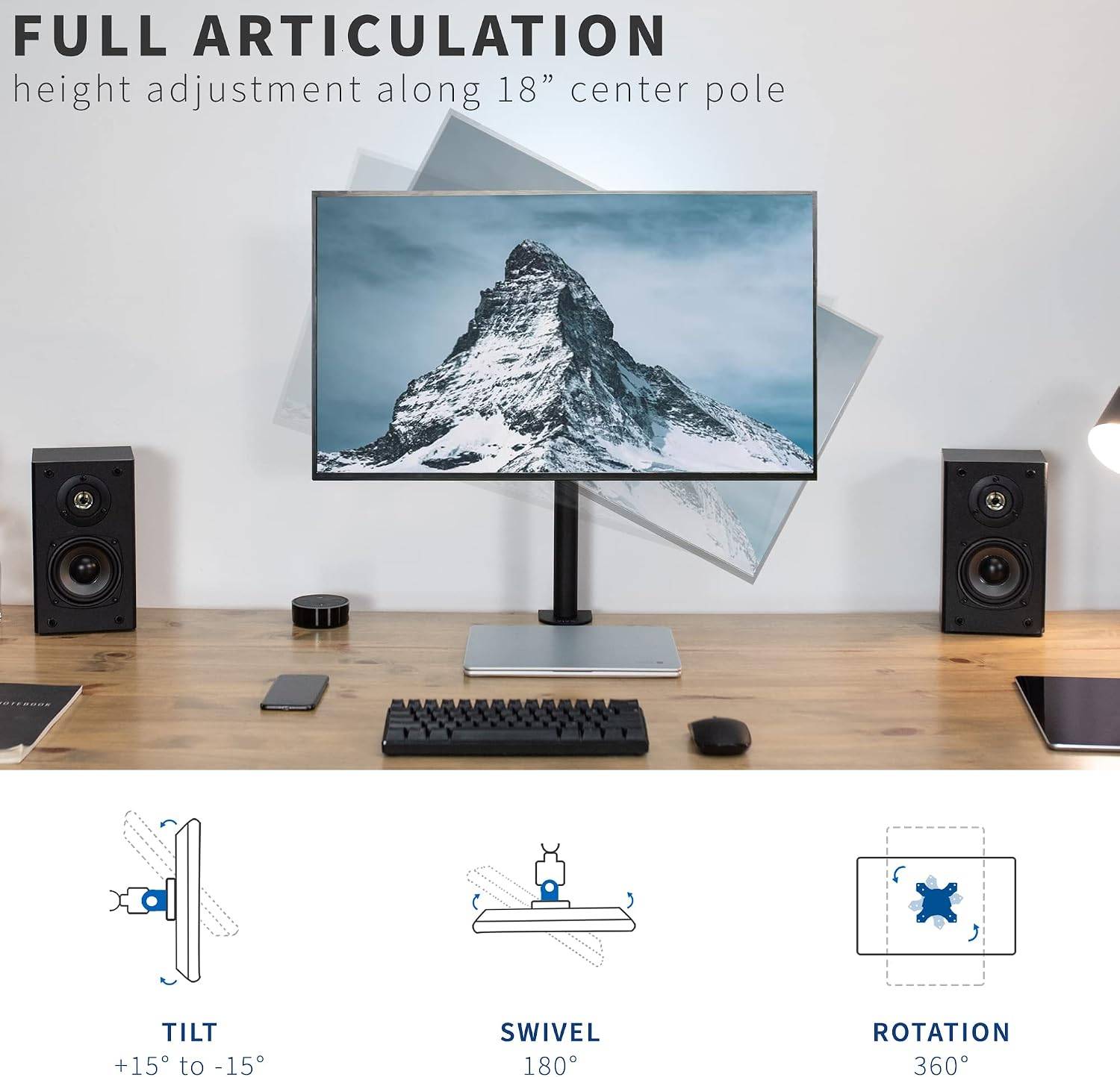 New  VIVO Single Ultrawide Monitor Fully Adjustable Desk Mount - photo 5