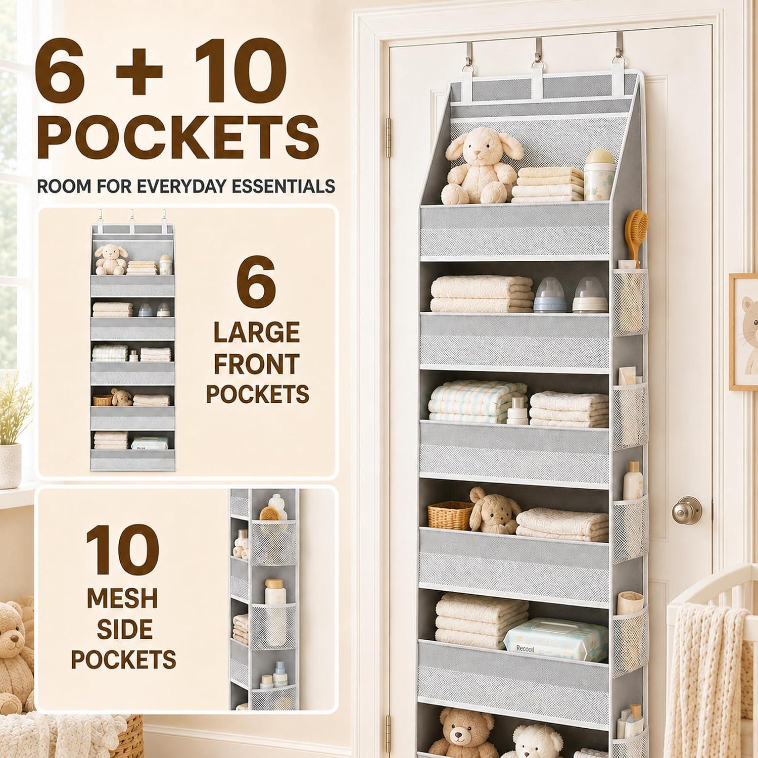 NEW~ 6-Tier Over-the-Door Organizer – 16 Pockets - photo 4