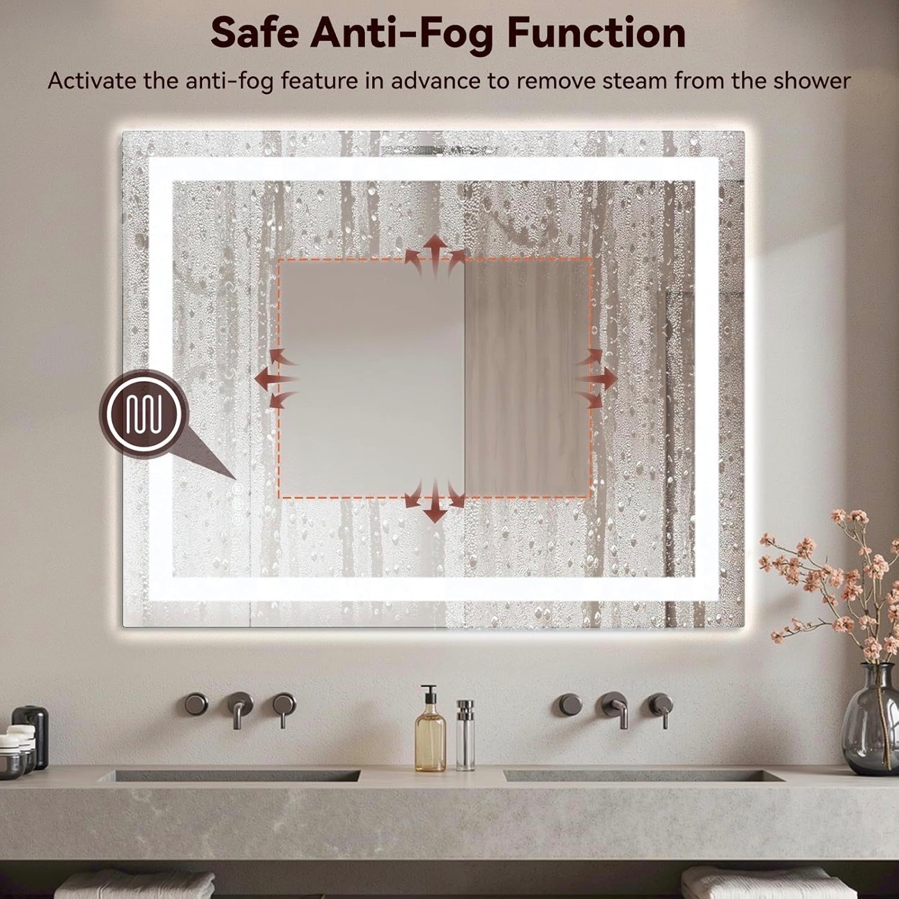 LED Bathroom Mirror 84"x40" Frontlit & Backlit Anti Fog - photo 4