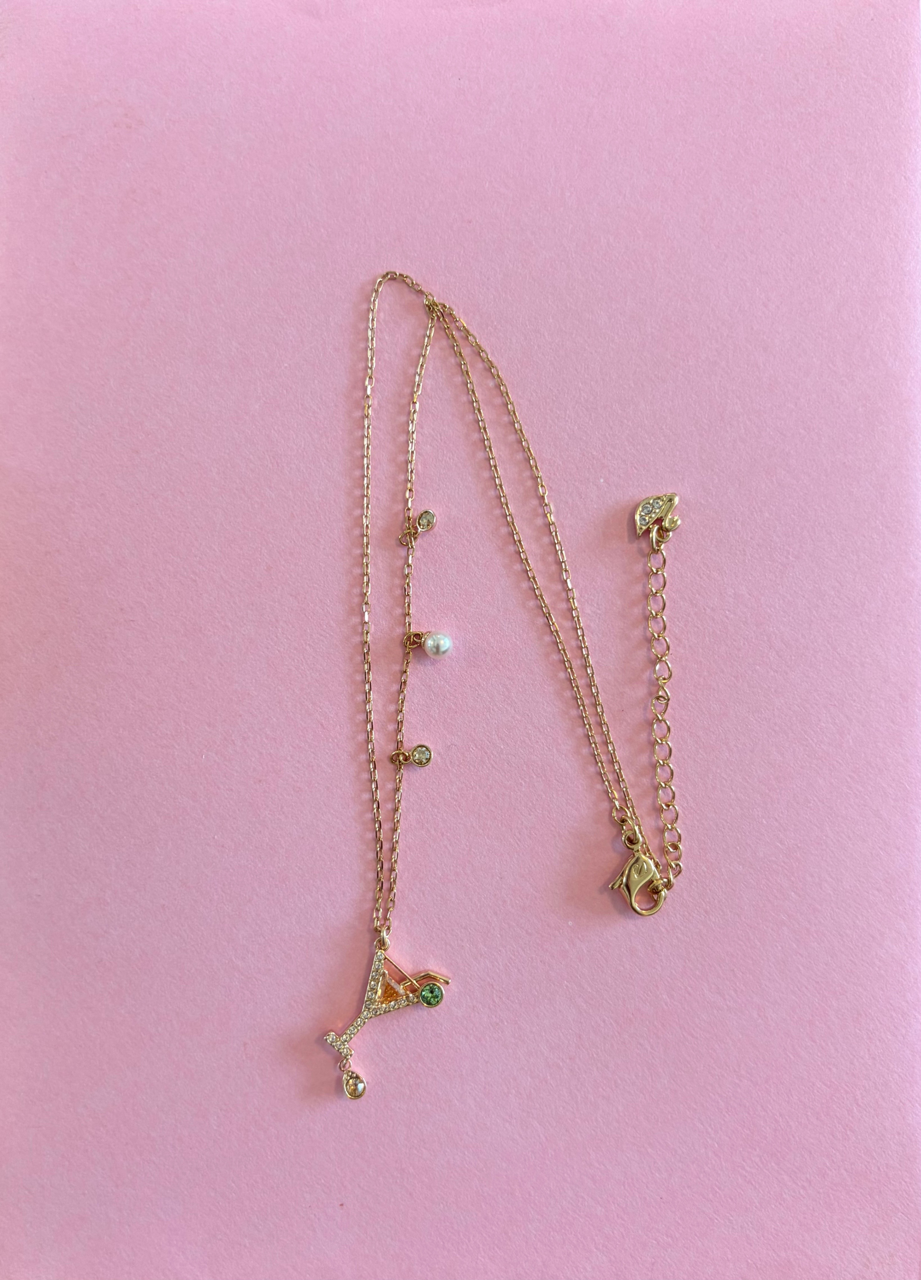 Swarovski martini charm necklace