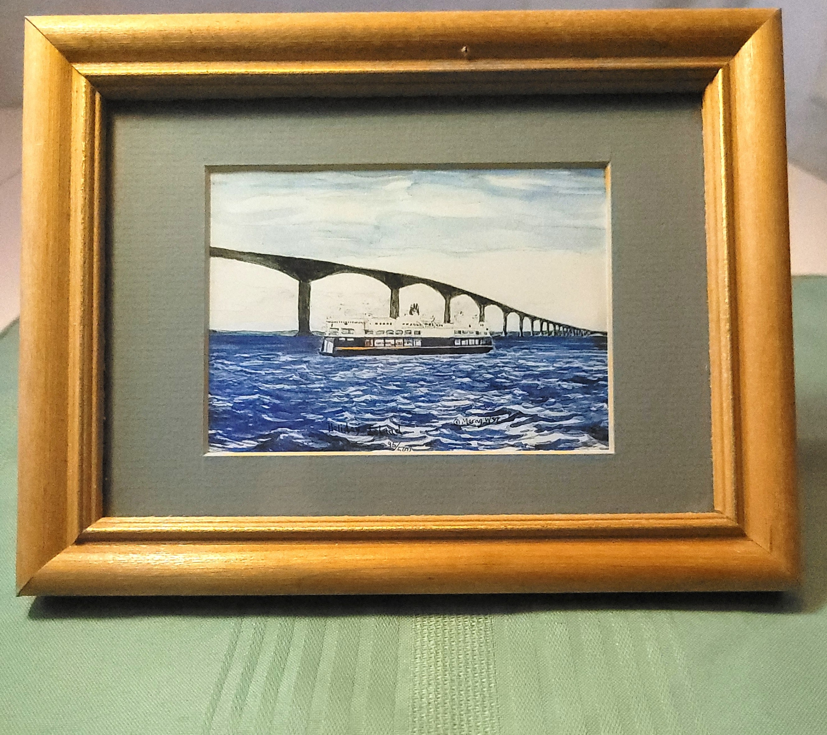 1997 Framed Confederation Bridge Holiday Island Ferry Art Print - photo 4