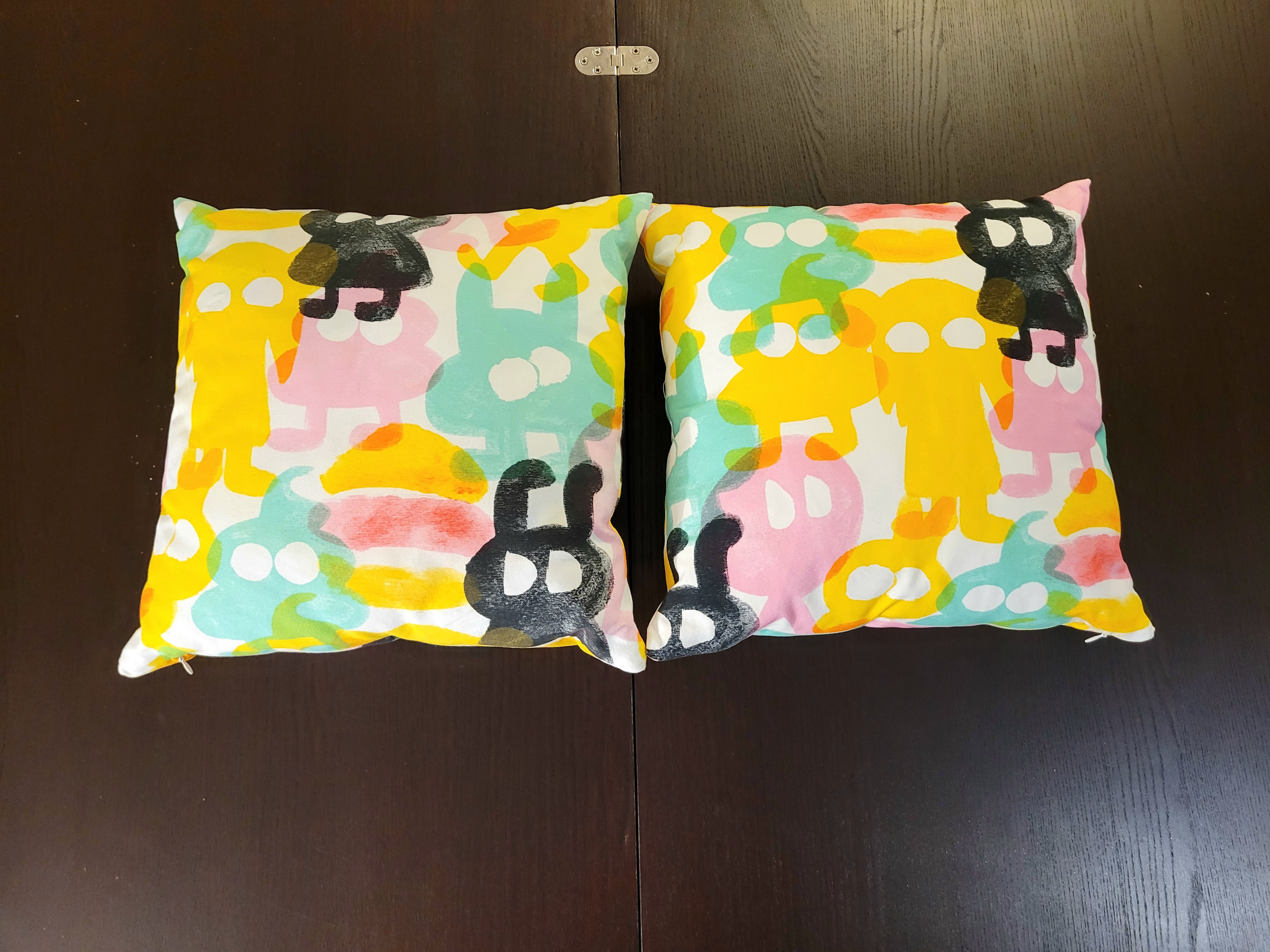 Colorful decorative throw pillows