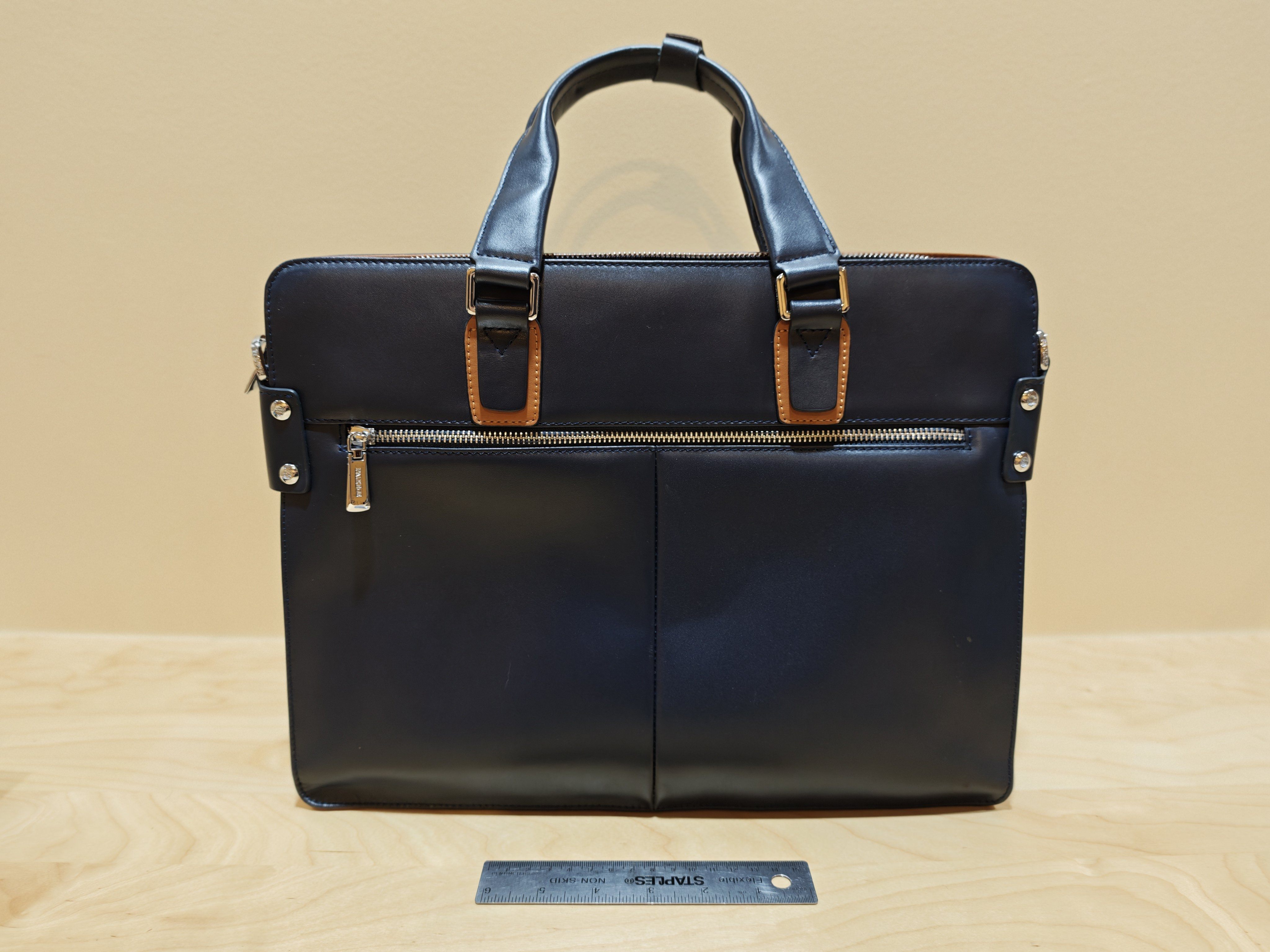 Padieoe Leather Laptop Bag Briefcase - Navy Blue - Fits 14 Inch - photo 2