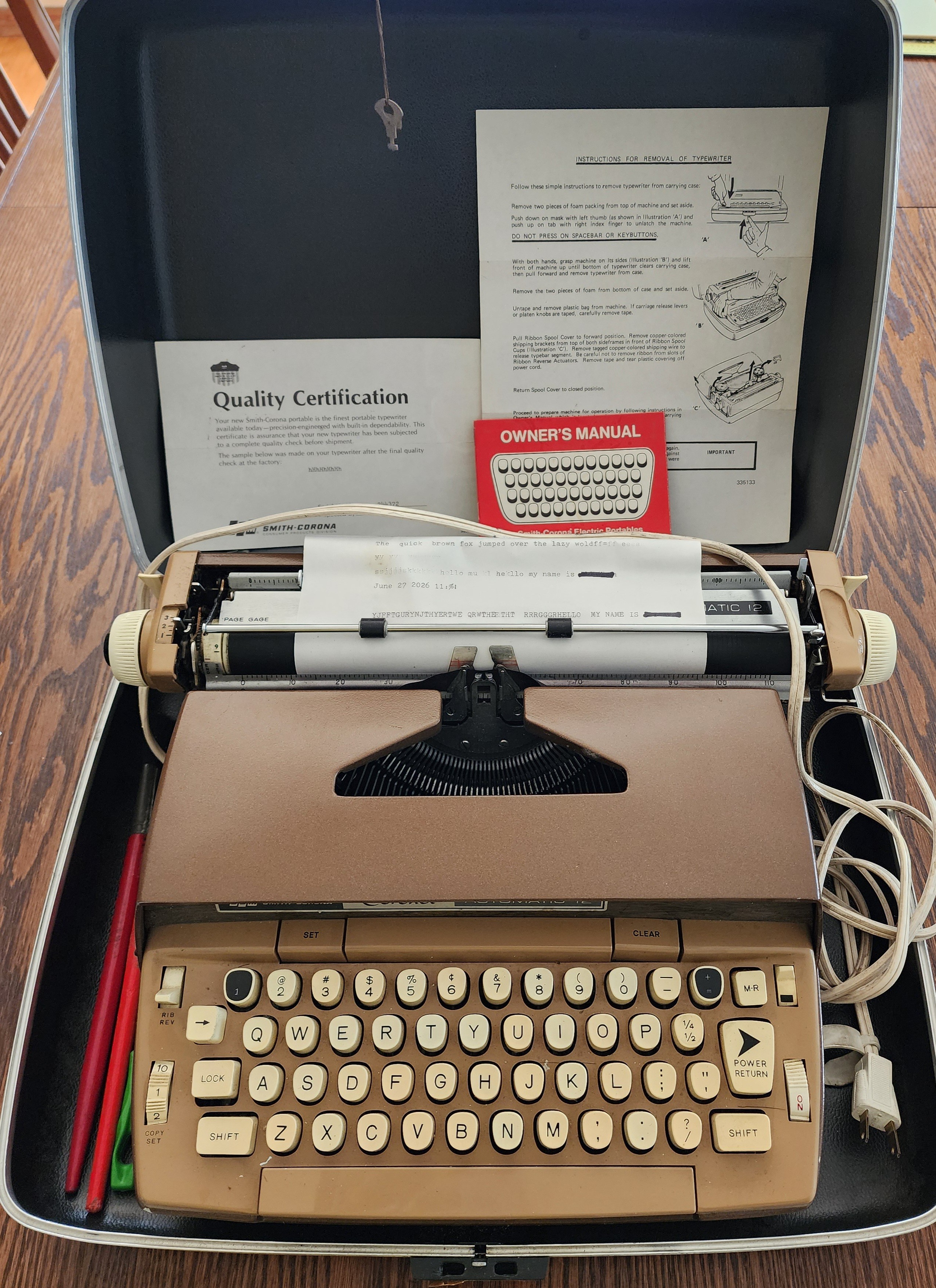 Smith-Corona Electric Portable Typewriter Automatic 12