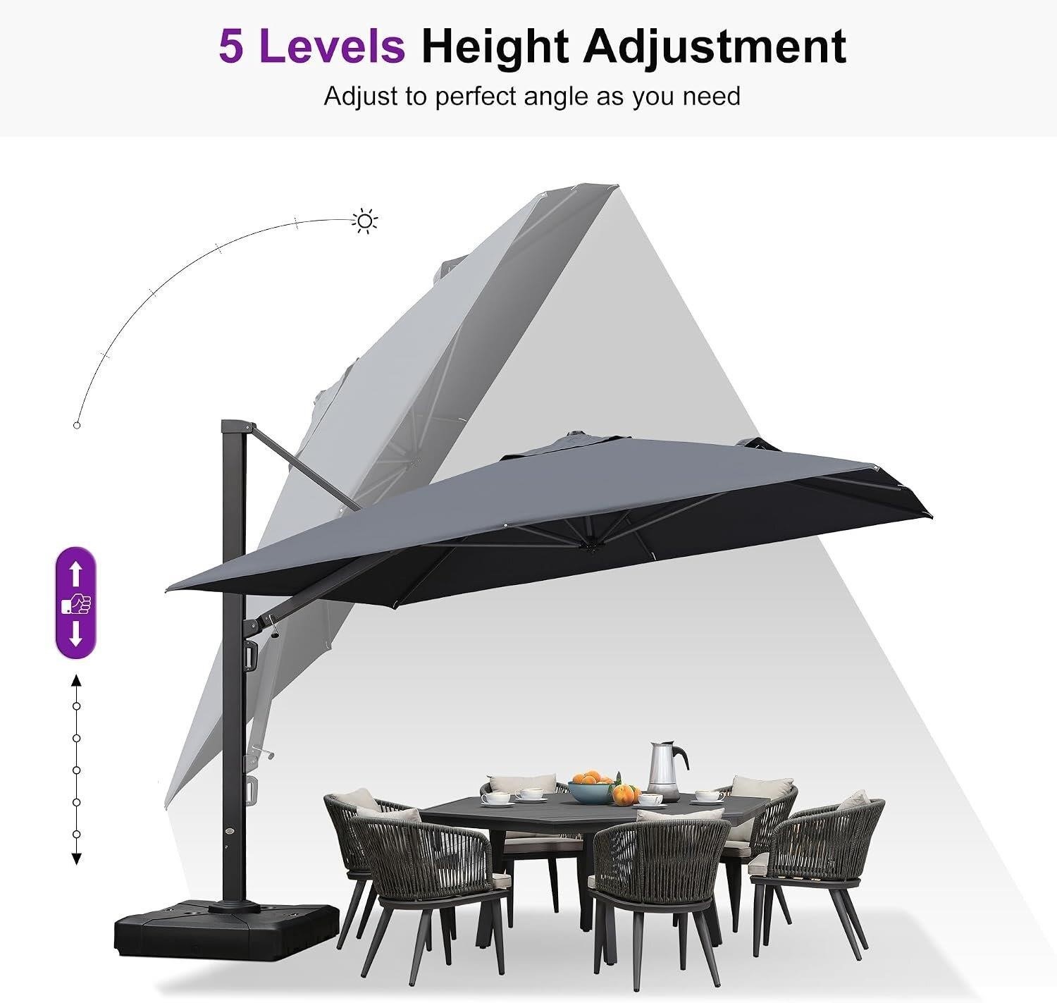 Black Cantilever Patio Umbrella - photo 2