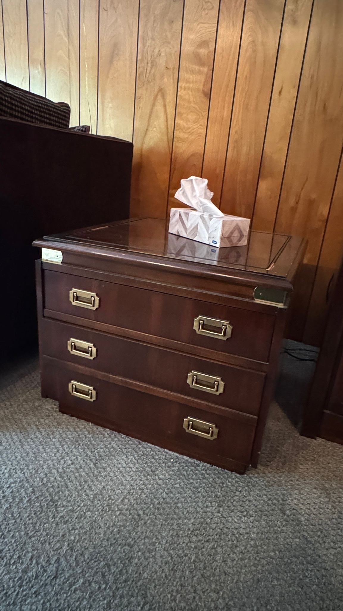 Solid Wood Side Table with Drawers – C$85