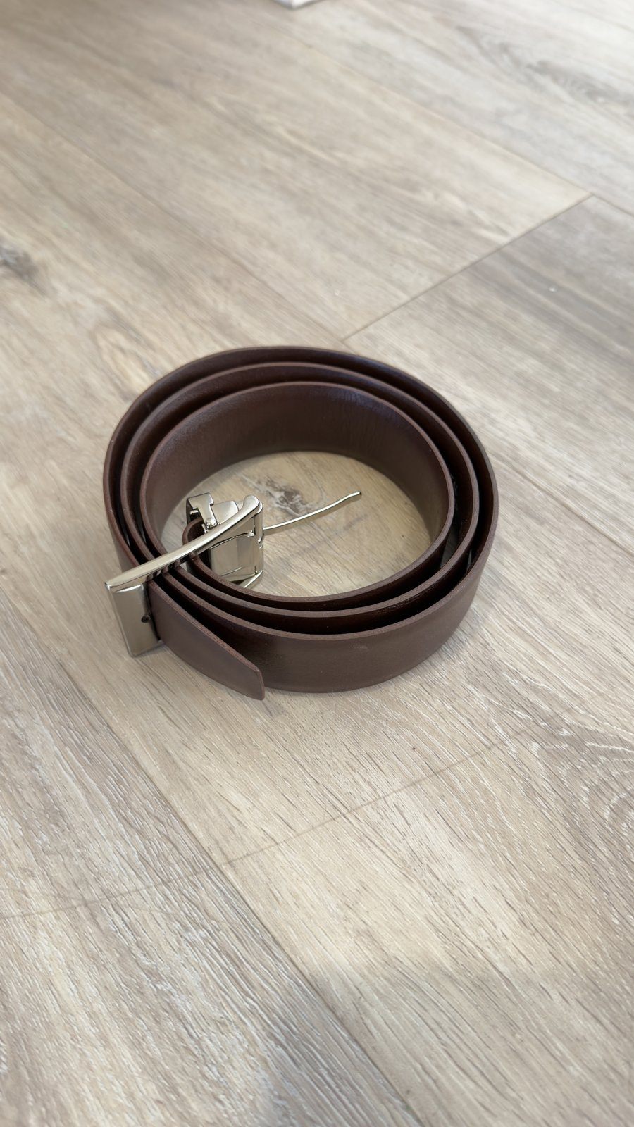 FREE Men's Leather Belt – Pat Calvin, Brown, 100 cm