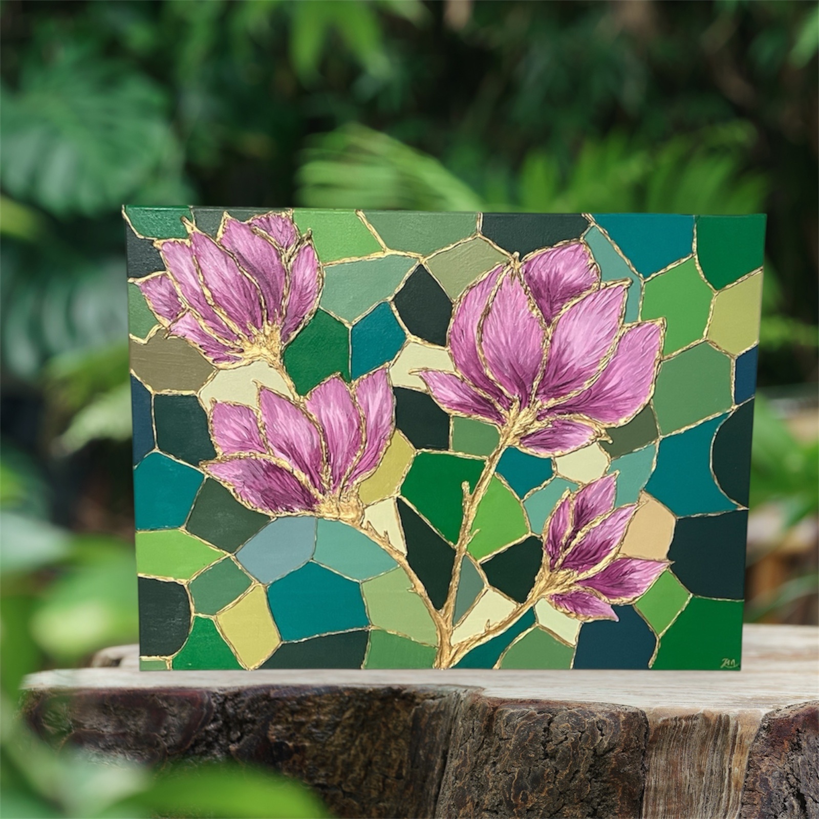 wall art: floral modern textured wall art - photo 5