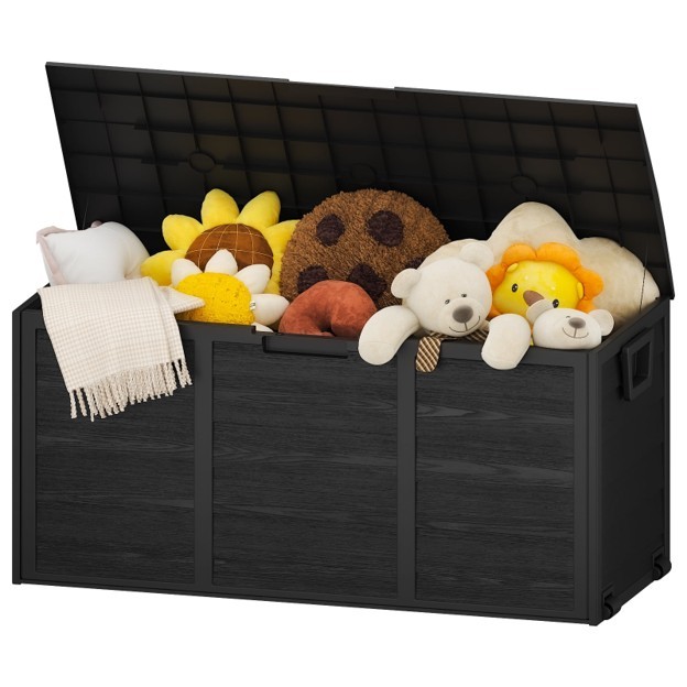 75‐Gallon Outdoor Garden Storage Deck Box – Black - photo 3