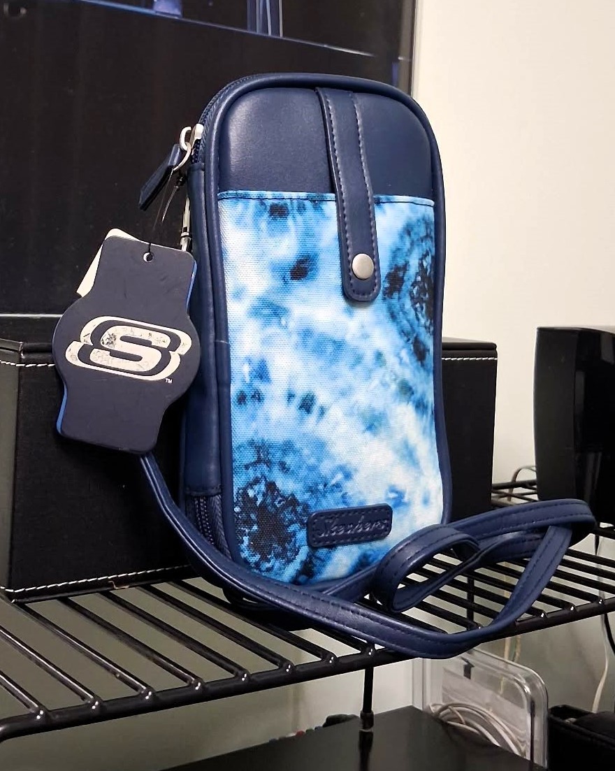 Skechers Blue Tie Dye Crossbody Phone Wallet RFID Blocking Bag - photo 2
