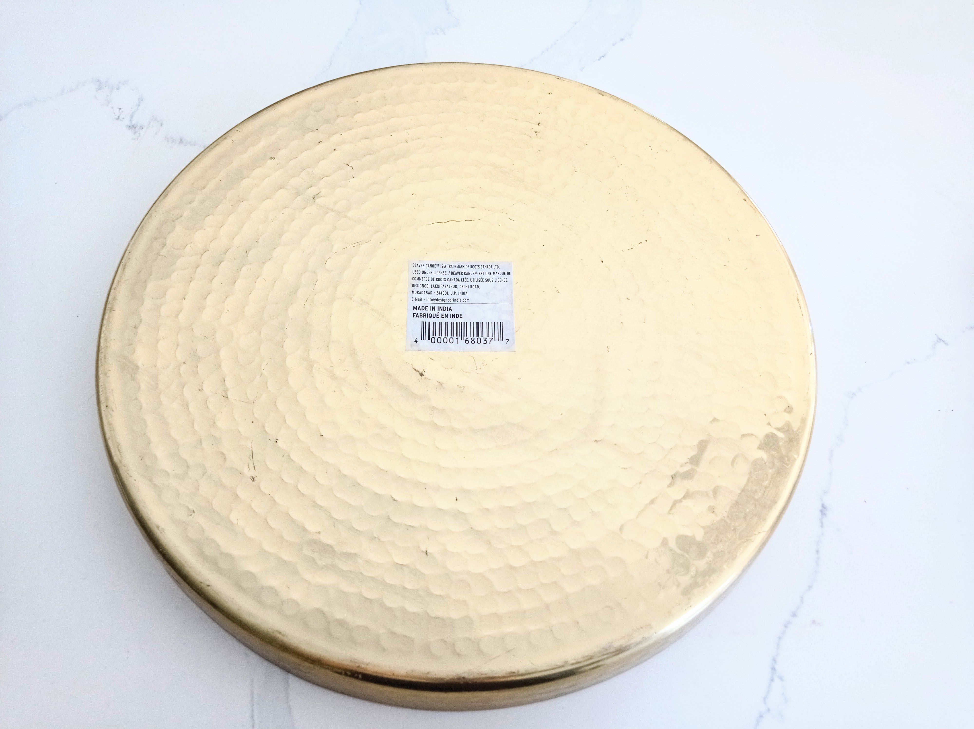 Hammered Brass Round Serving Tray (33cm diameter) - photo 5