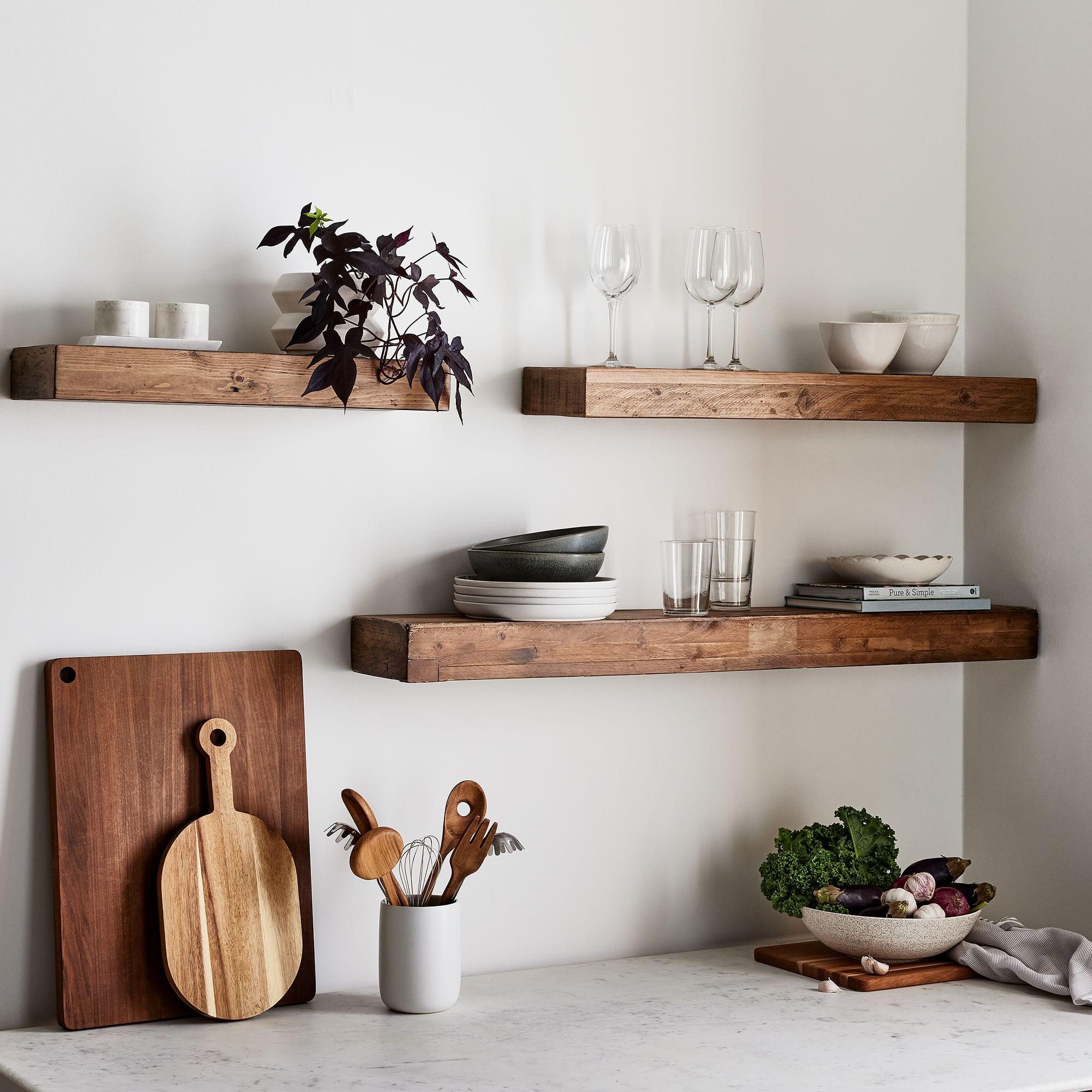2 West Elm Emmerson 36" Reclaimed Wood Floating Shelves