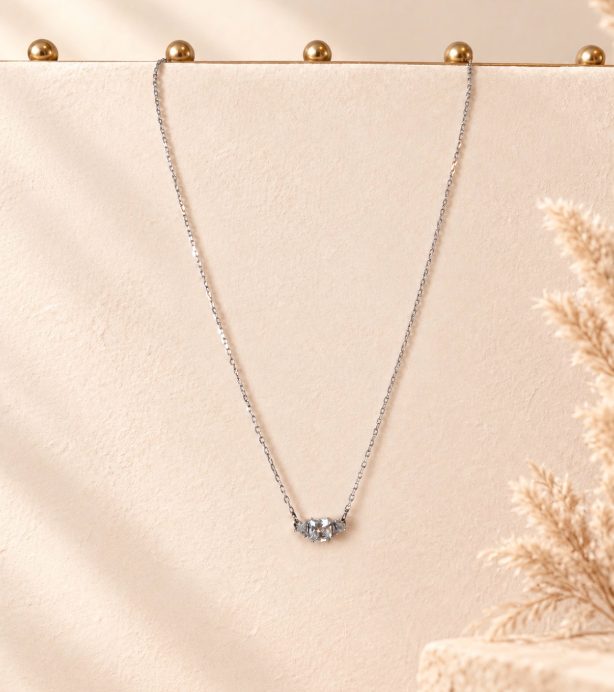 Swarovski Three Stone Crystal Pendant Necklace