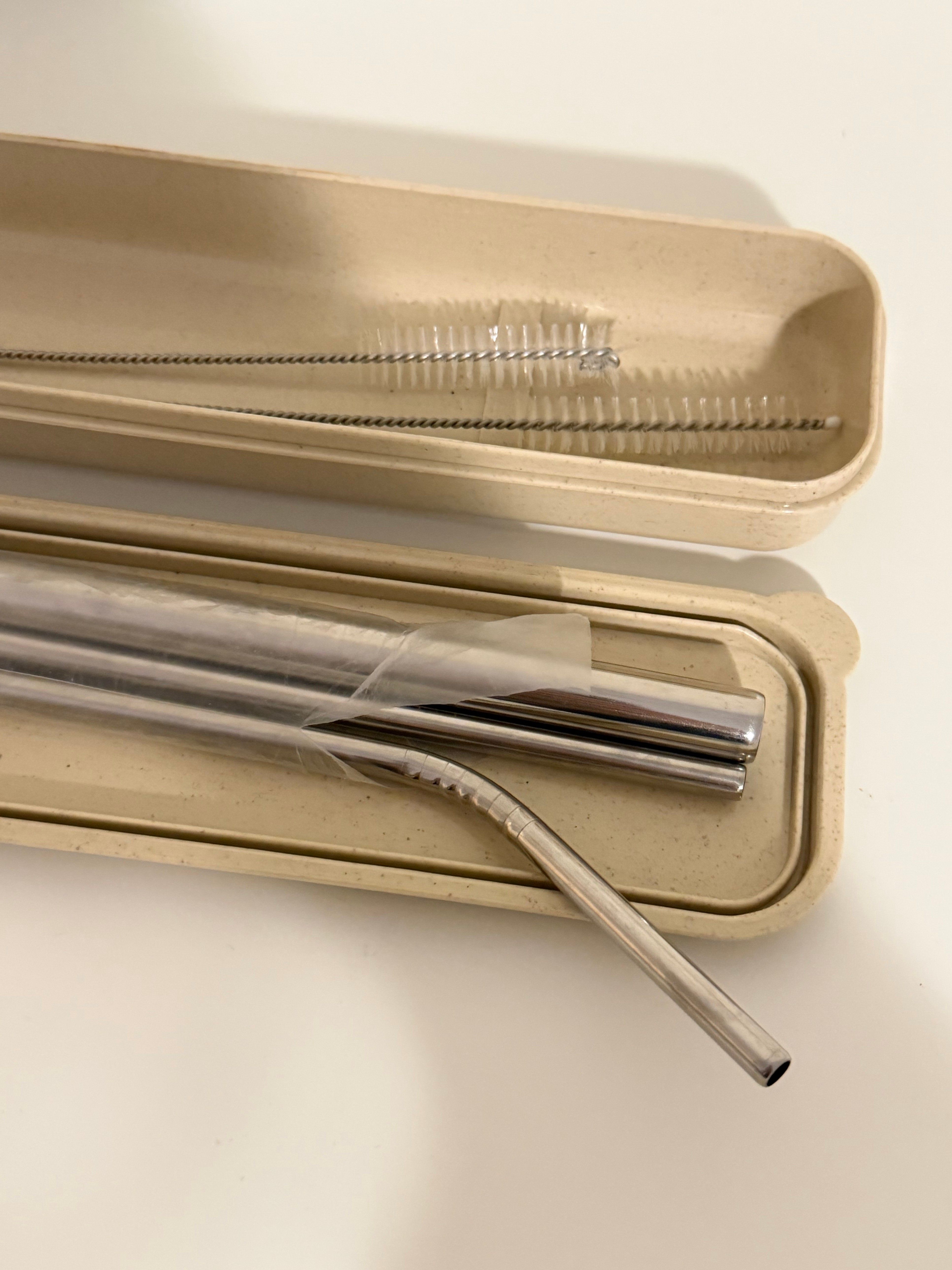 Reusable Stainless Steel Straw Set with Case and Cleaning Brush