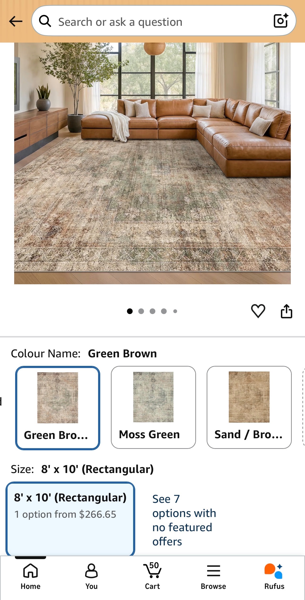 Floor Rugs 8x10 Washable Soft Stain Resistance Vintage Medallion