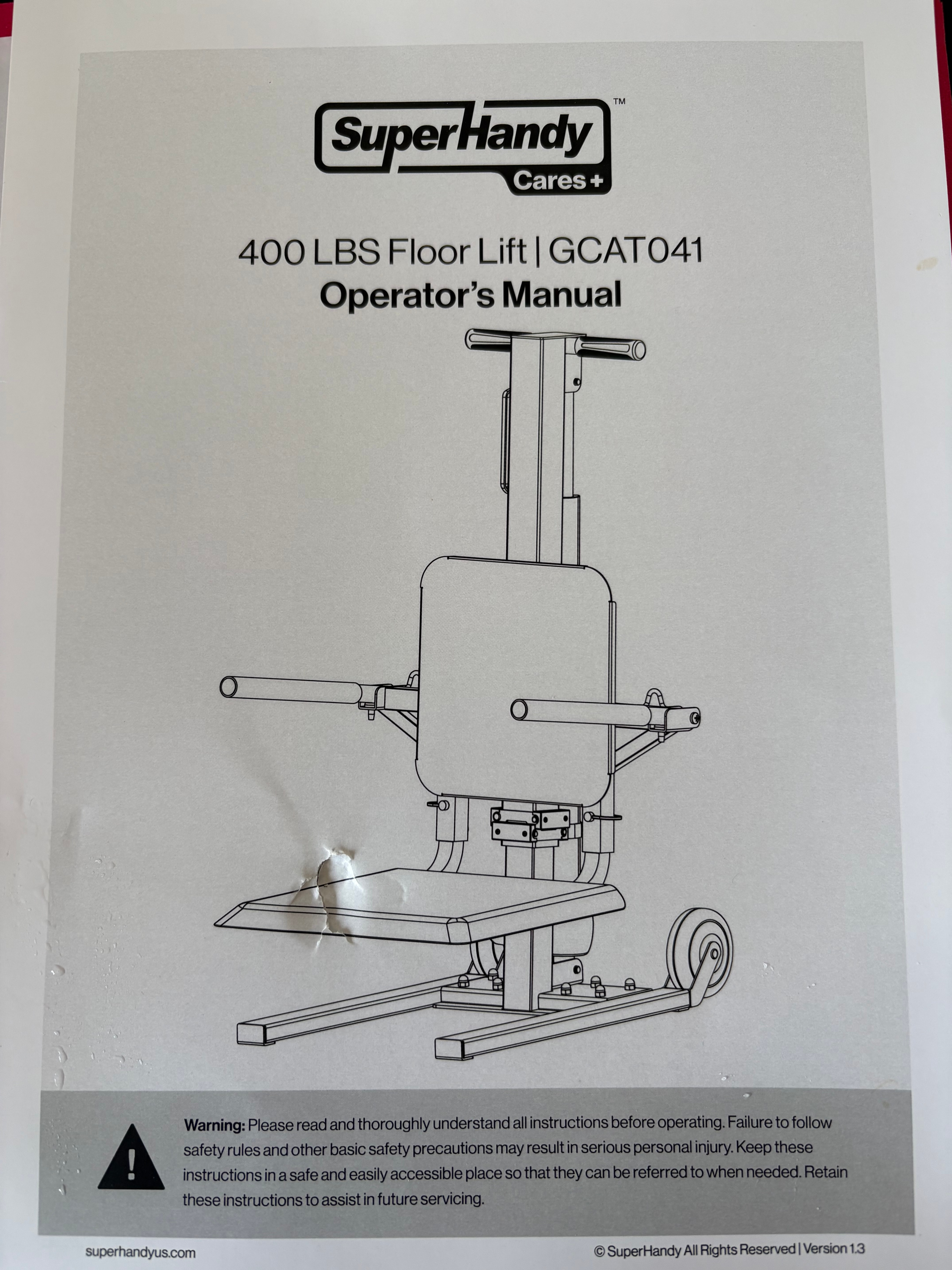 SuperHandy Cares+ 400 LBS Floor Lift GCAT041