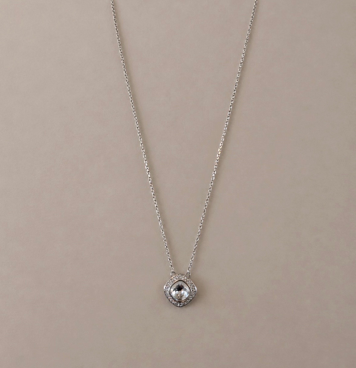 Swarovski Square Pendant Necklace