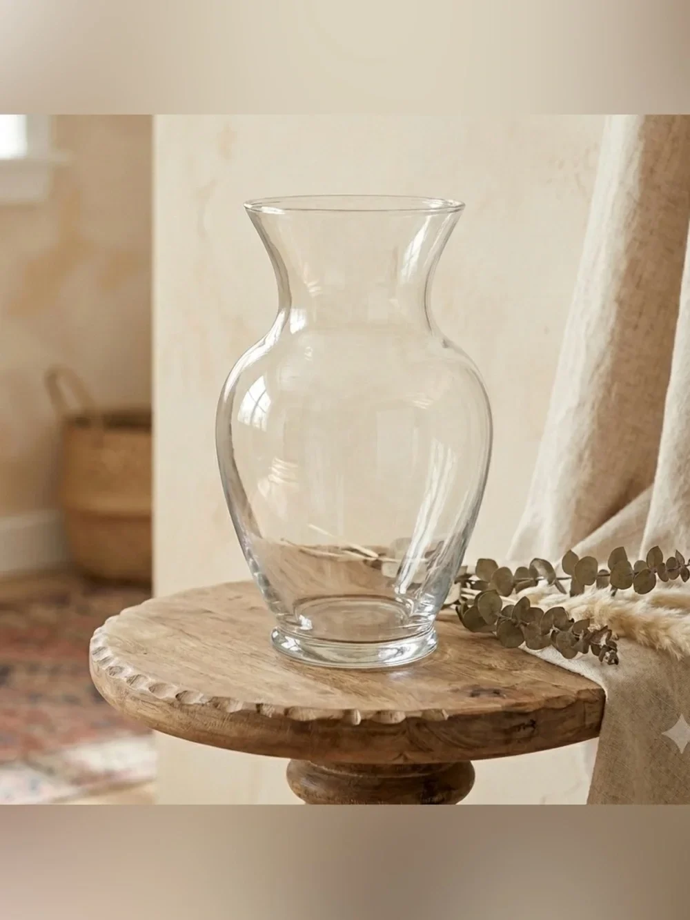 Chintz and Company Clear Glass Urn Shaped Vase