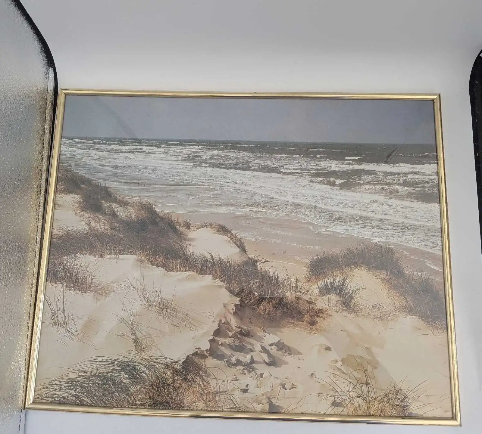 Framed Coastal Beach Scene Wall Art