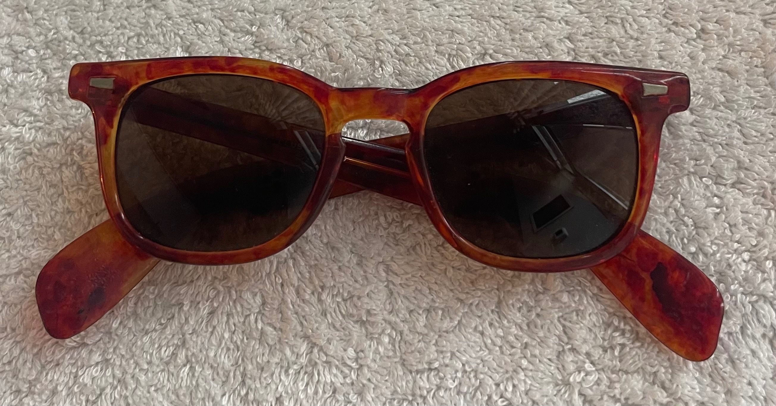 Vintage 90s Club Monaco Red Amber Tortoise Sunglasses Frame - photo 4