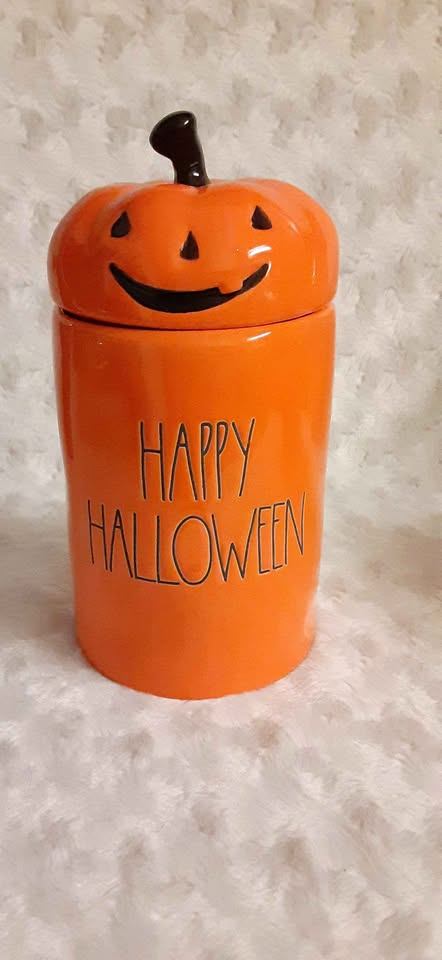 Rae Dunn Pumpkin Latte Scented Candle Happy Halloween