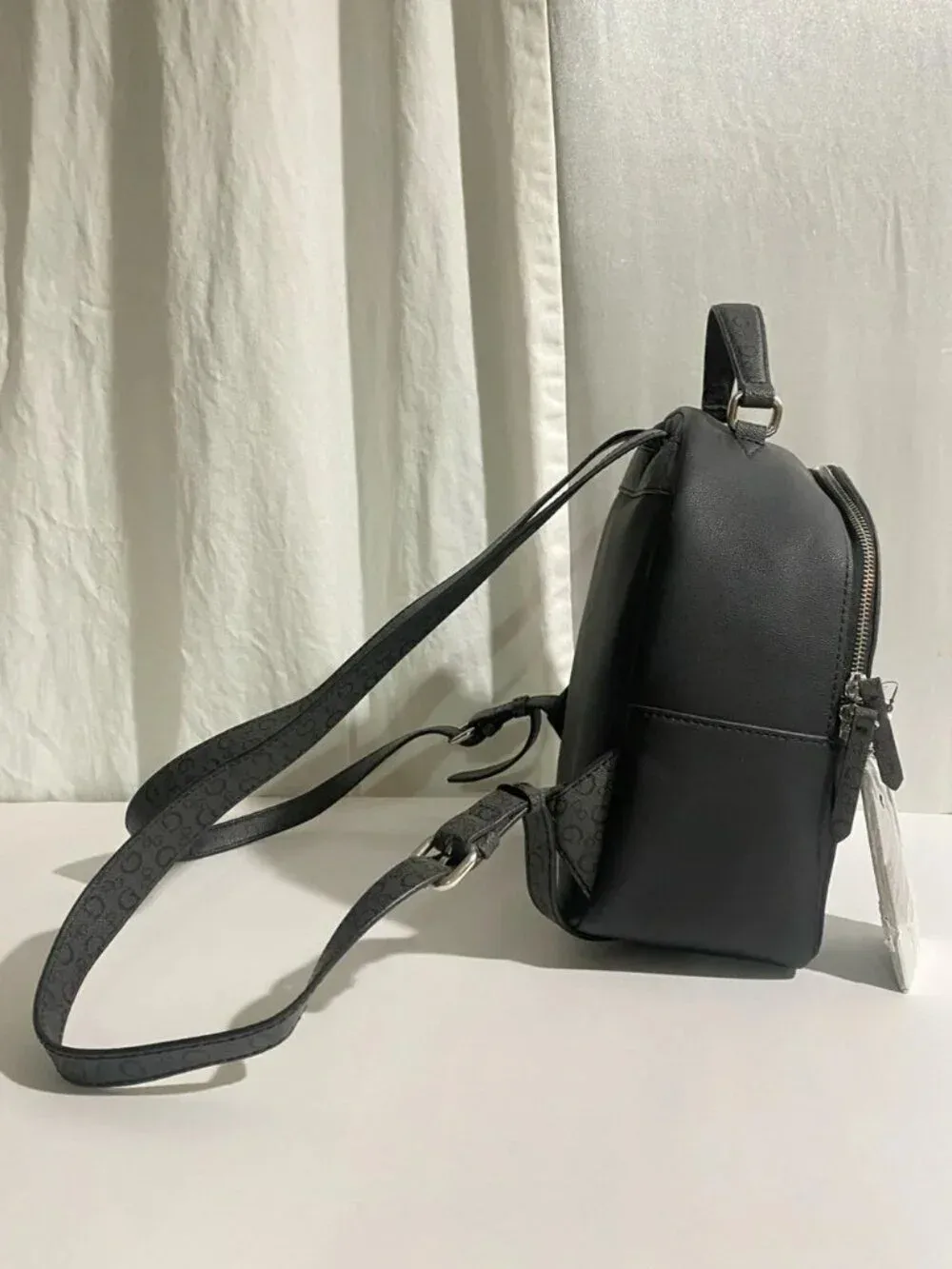 NWT Guess Turley Black G-Logo Straps Streetwear Mini Backpack - photo 3