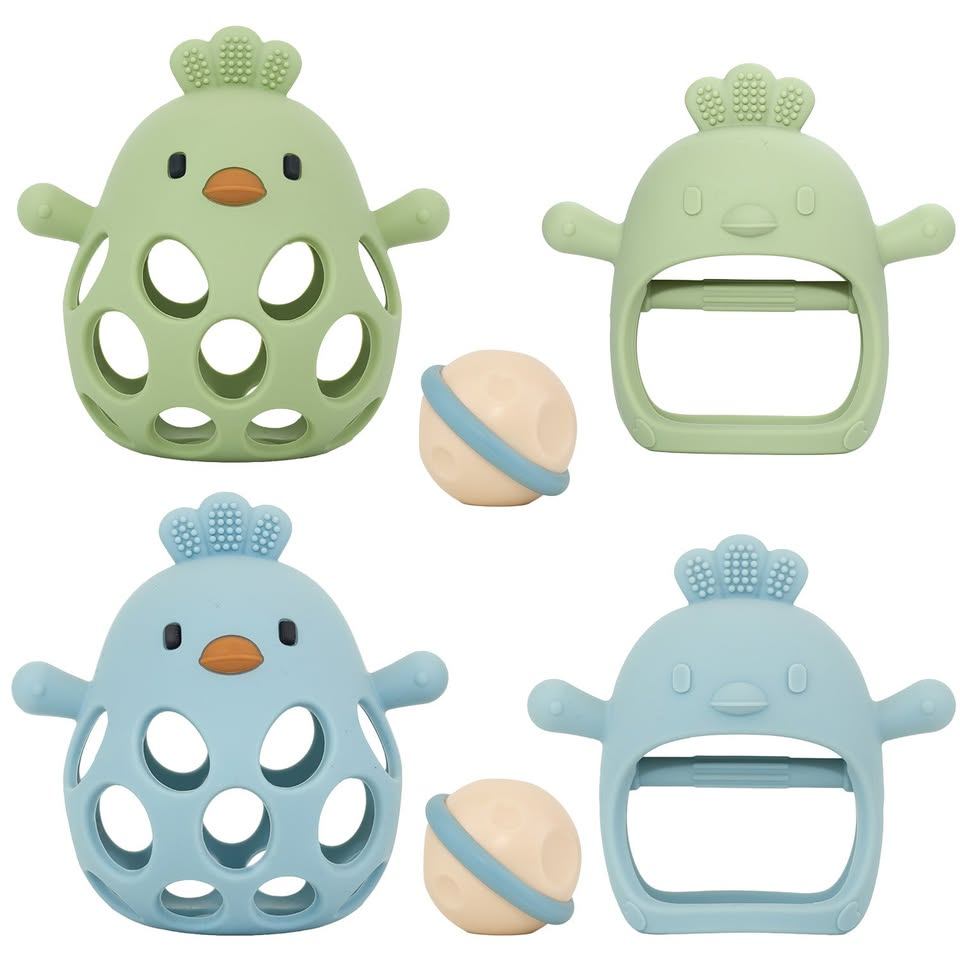Chick Baby Sensory Rattle Toy – Blue or Green - photo 2