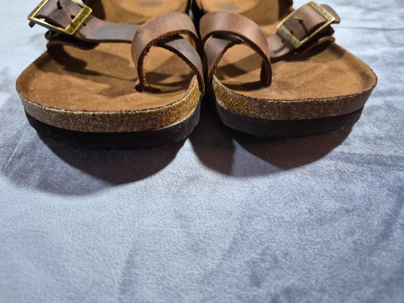 Leather sandals size 7/ 23.5 cm insole - photo 5