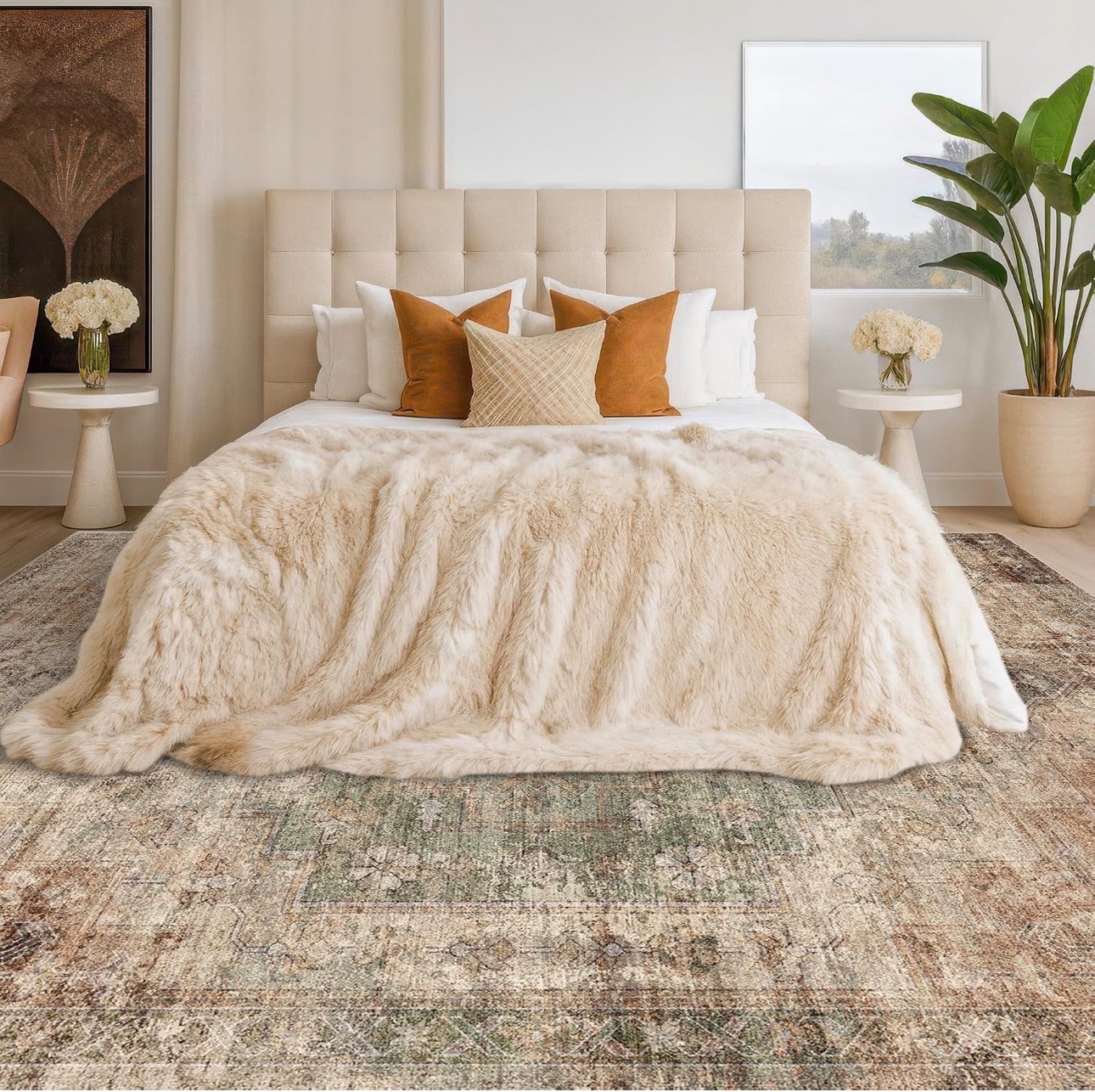 Floor Rugs 8x10 Washable Soft Stain Resistance Vintage Medallion - photo 4