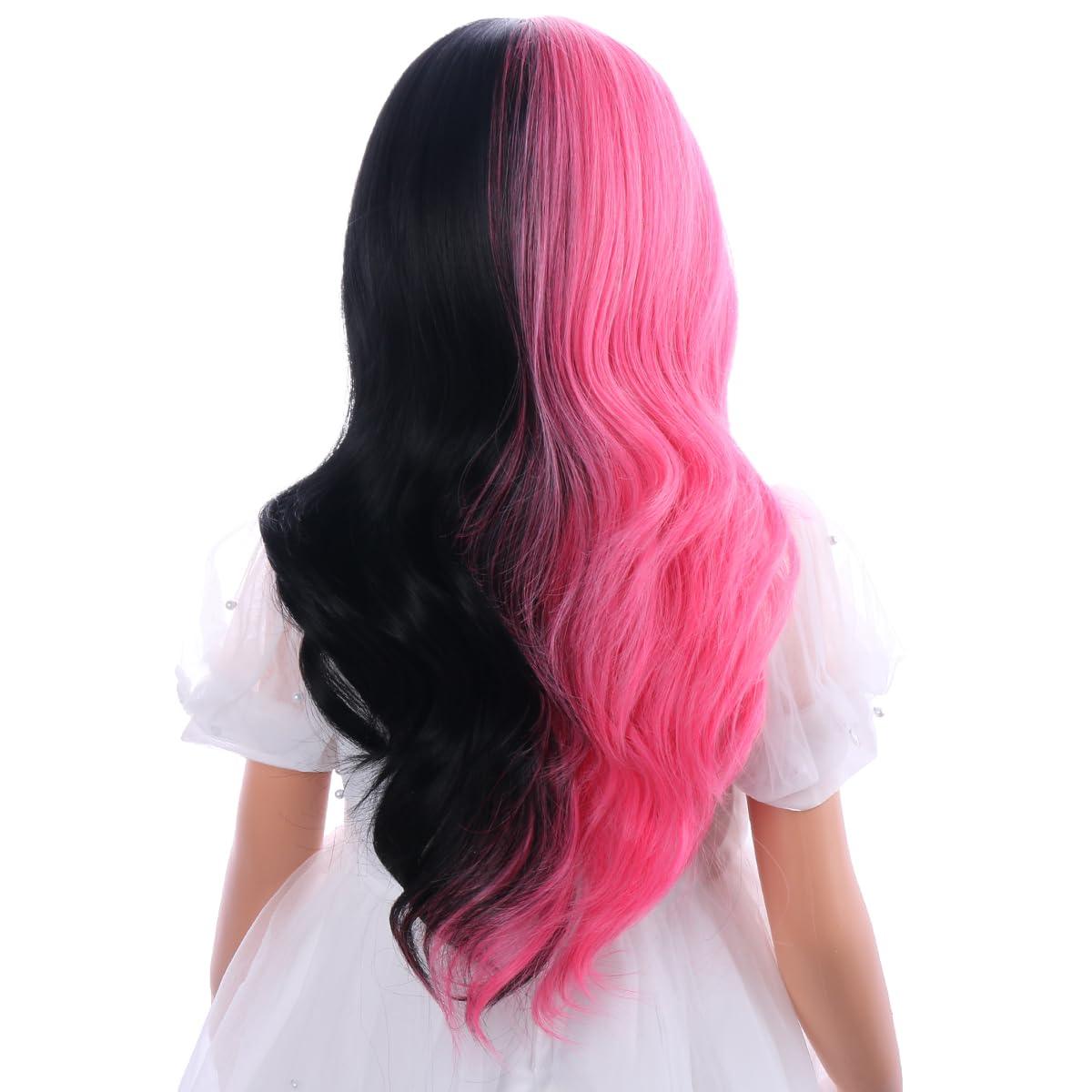 NEW~ Kids Black & Pink Split Wig, Halloween - photo 2