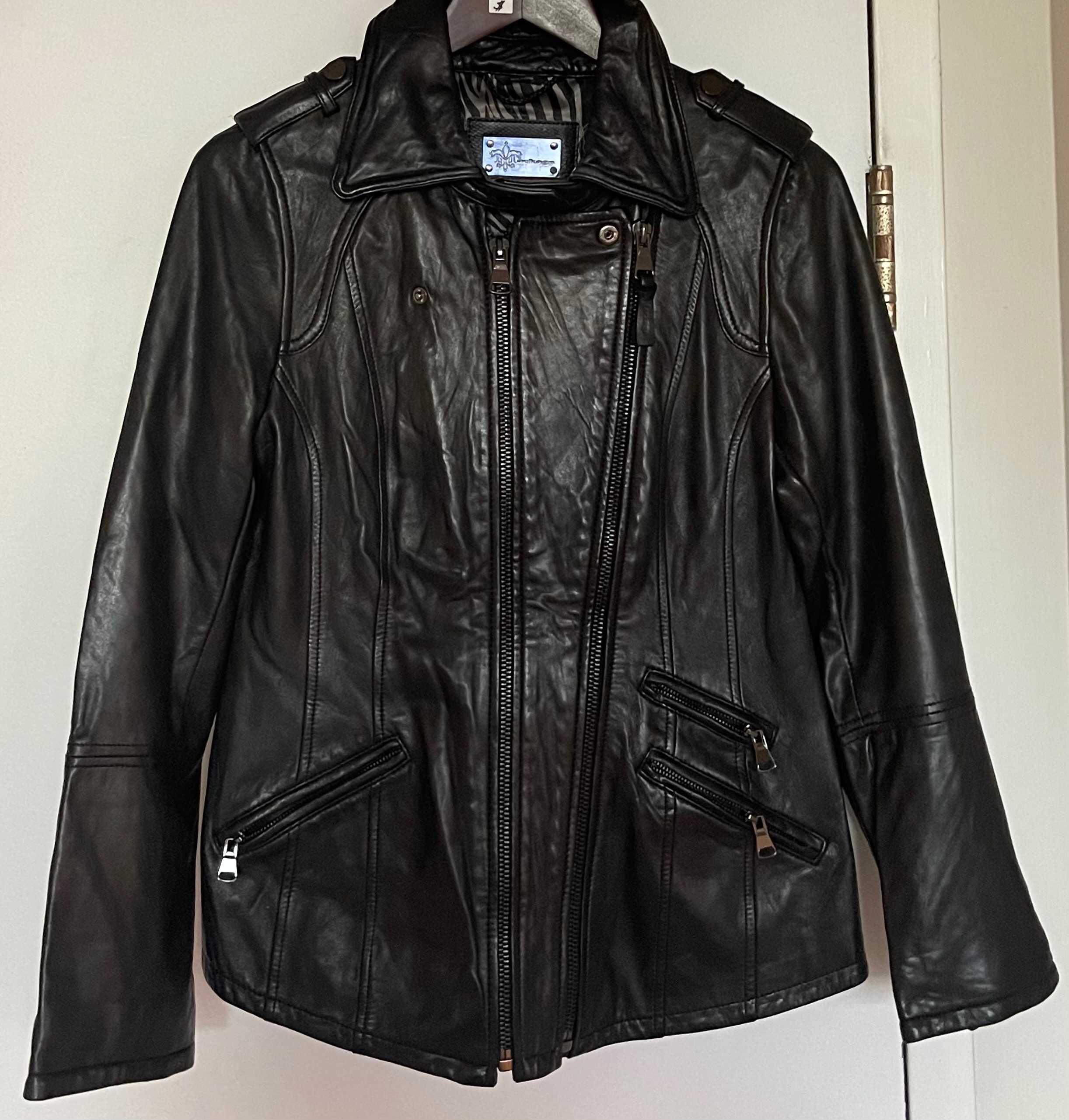 Mackage Genuine Lambskin Leather Moto Jacket - Size M - photo 2
